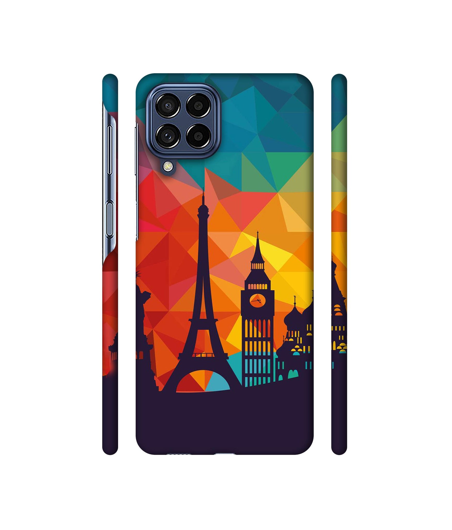 Colored Paris Designer Hard Back Cover for Samsung Galaxy M53 5G