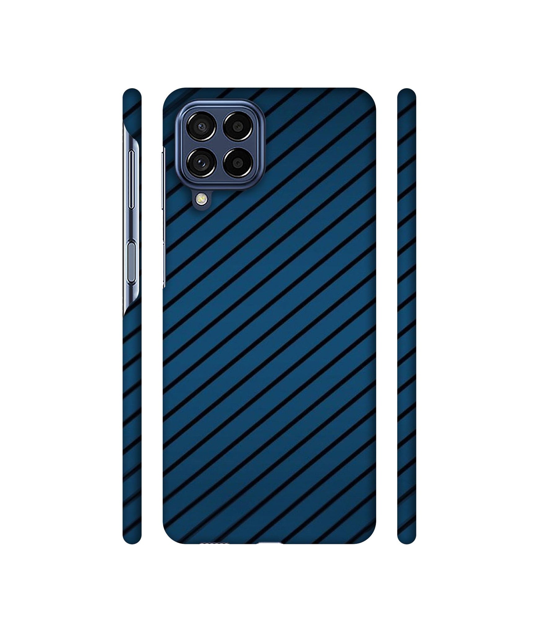 Blue Stripes Designer Hard Back Cover for Samsung Galaxy M53 5G