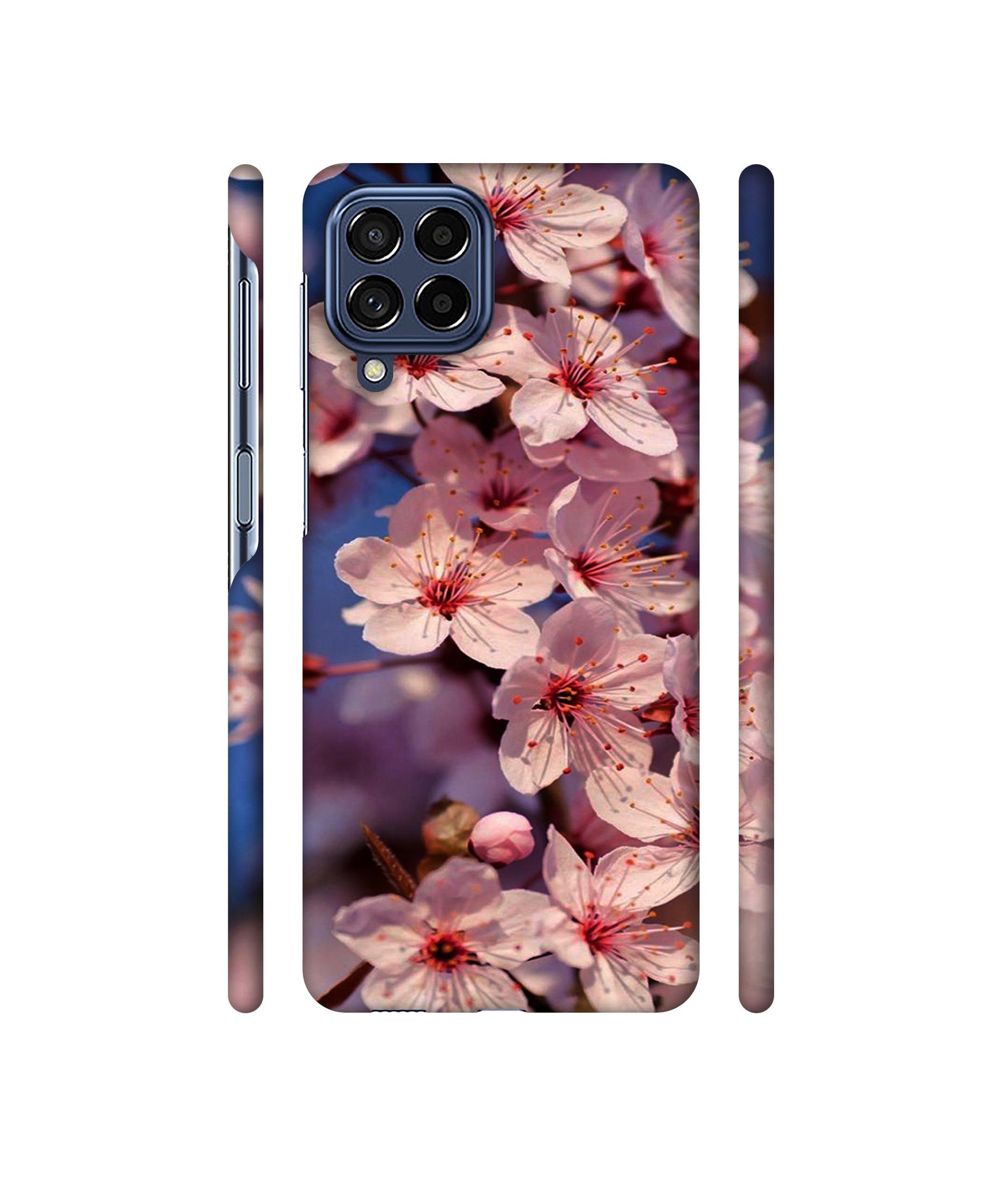 Pink Flowers Pattern Designer Hard Back Cover for Samsung Galaxy M53 5G