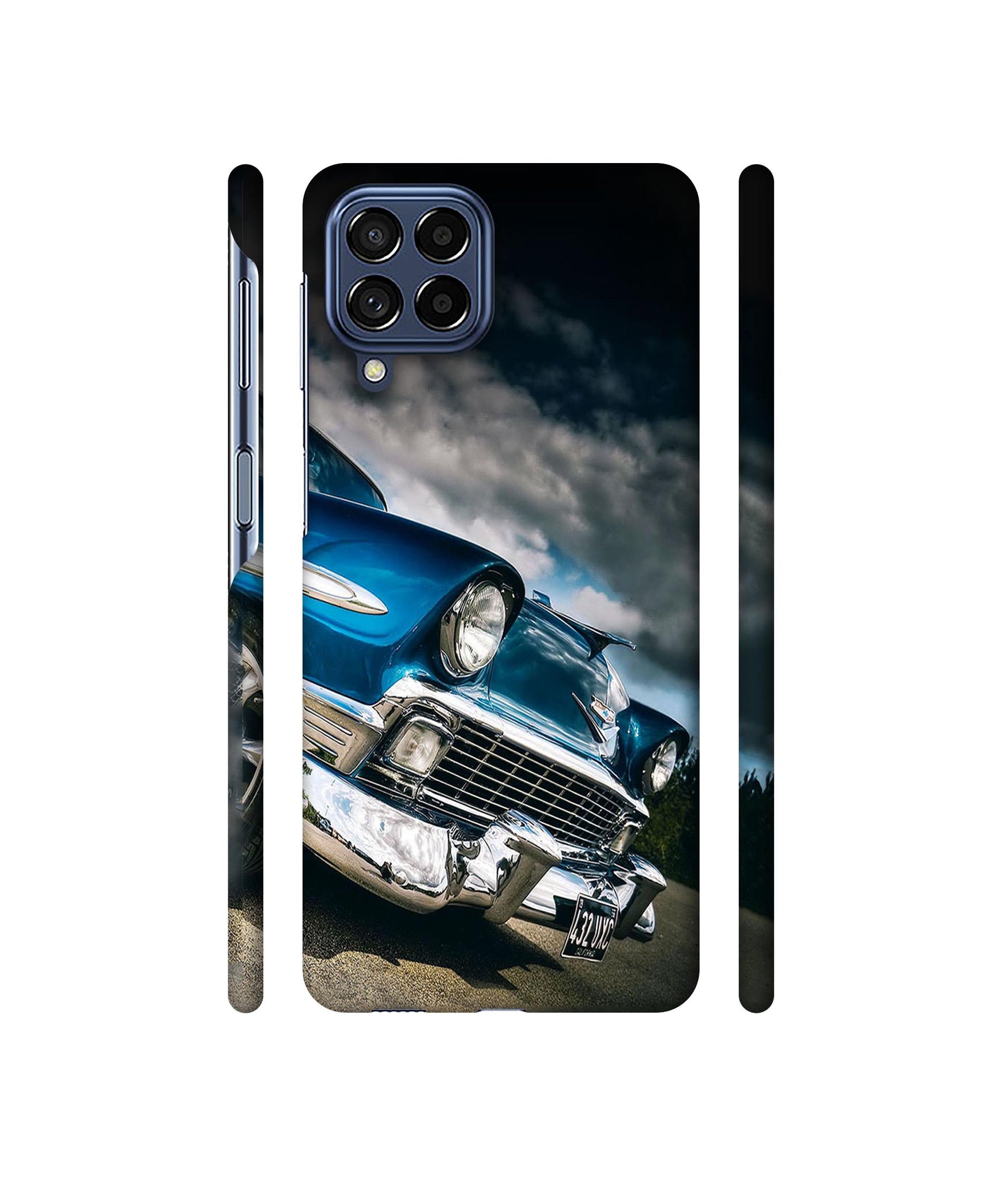 Vintage Car Pattern Designer Hard Back Cover for Samsung Galaxy M53 5G