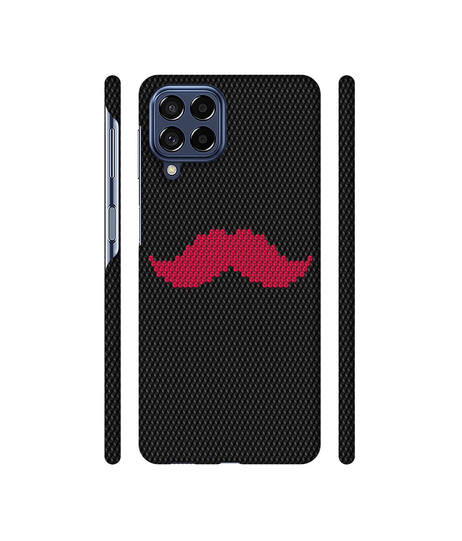 Pink Mustache Pattern Designer Hard Back Cover for Samsung Galaxy M53 5G