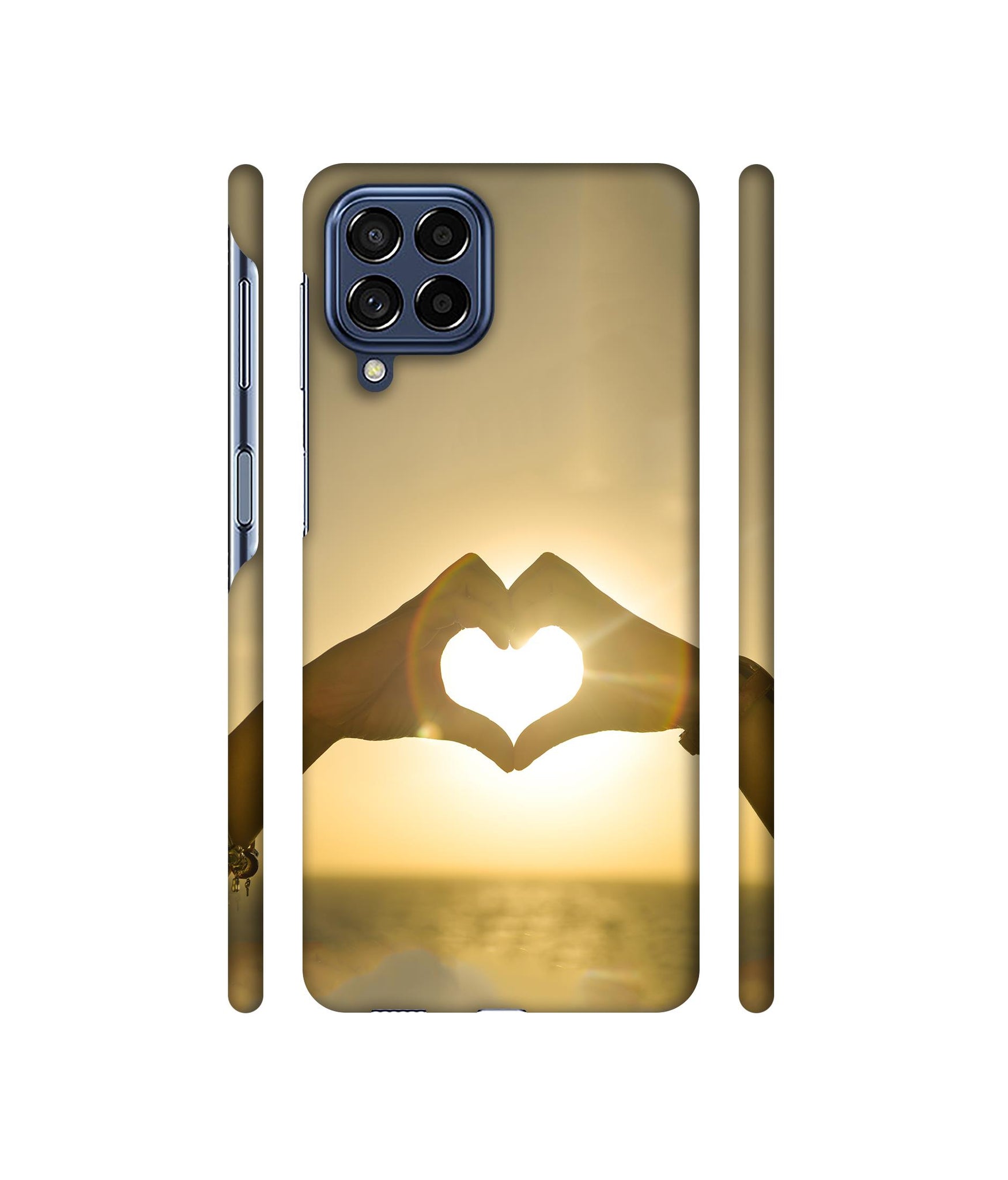 Heart in Hand Shape Designer Hard Back Cover for Samsung Galaxy M53 5G