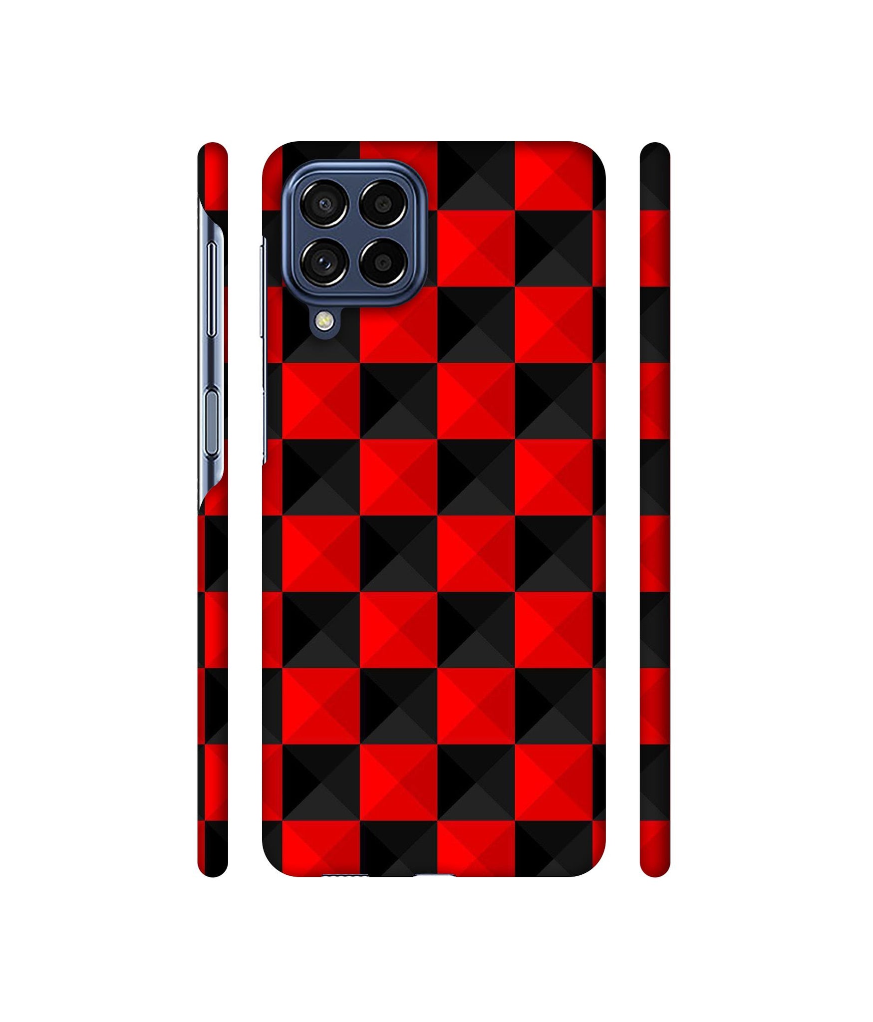 Red N Black Cubes Designer Hard Back Cover for Samsung Galaxy M53 5G