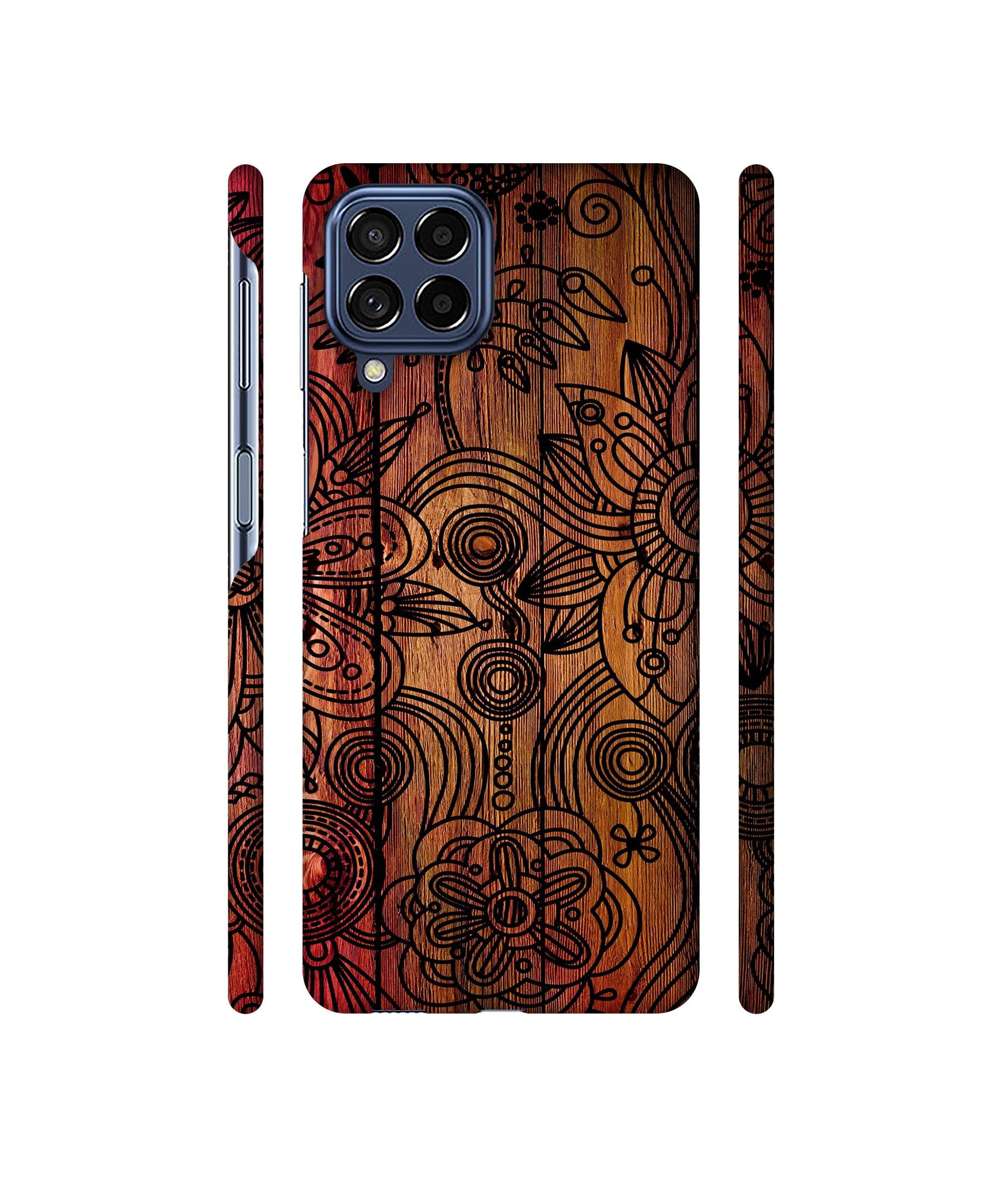 Dark Wooden Background Designer Hard Back Cover for Samsung Galaxy M53 5G