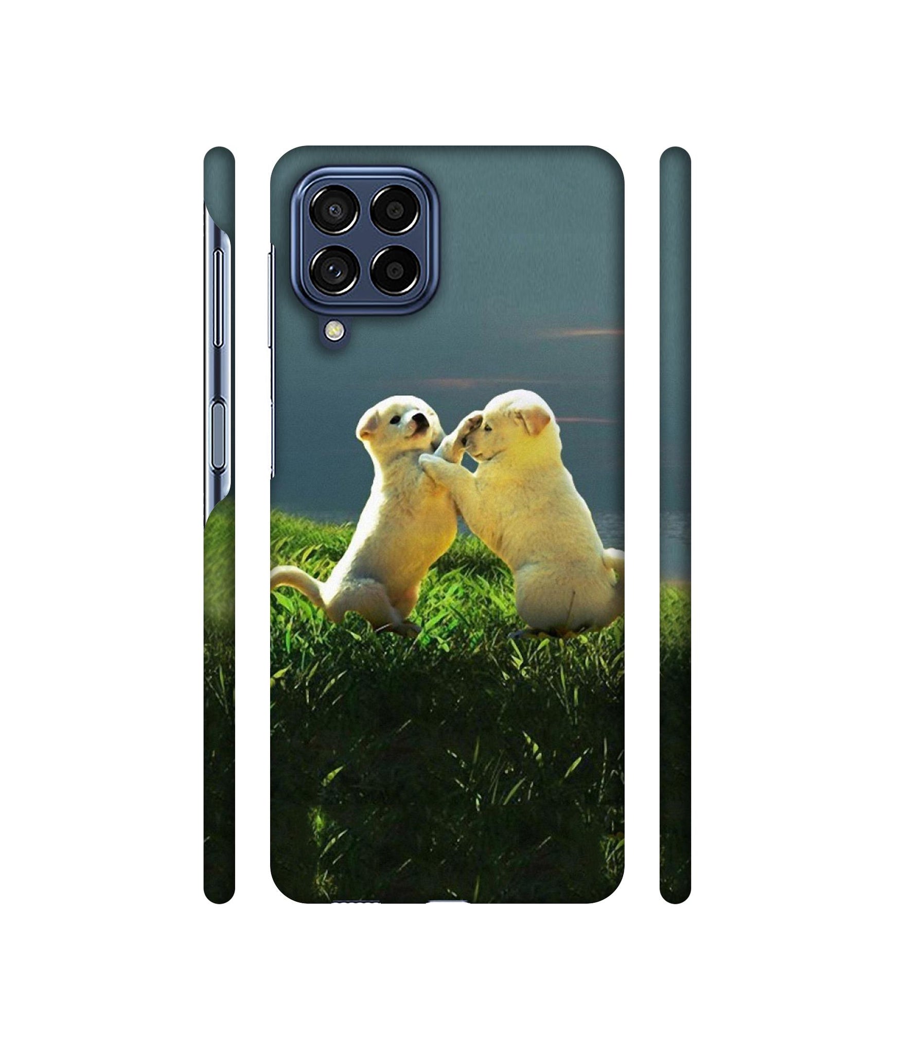 Puppy Couple Sunset Designer Hard Back Cover for Samsung Galaxy M53 5G