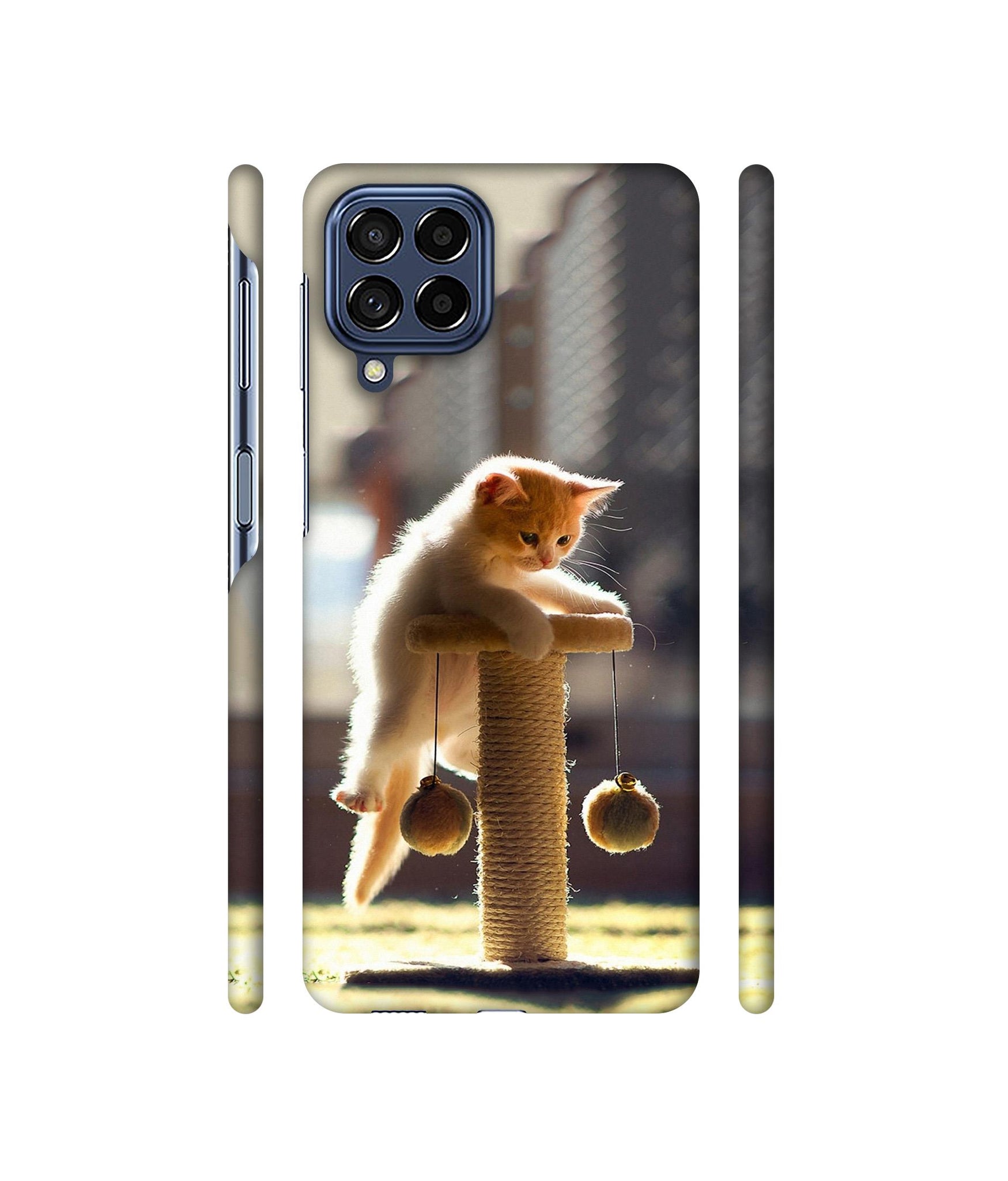 Cat Climbing Designer Hard Back Cover for Samsung Galaxy M53 5G