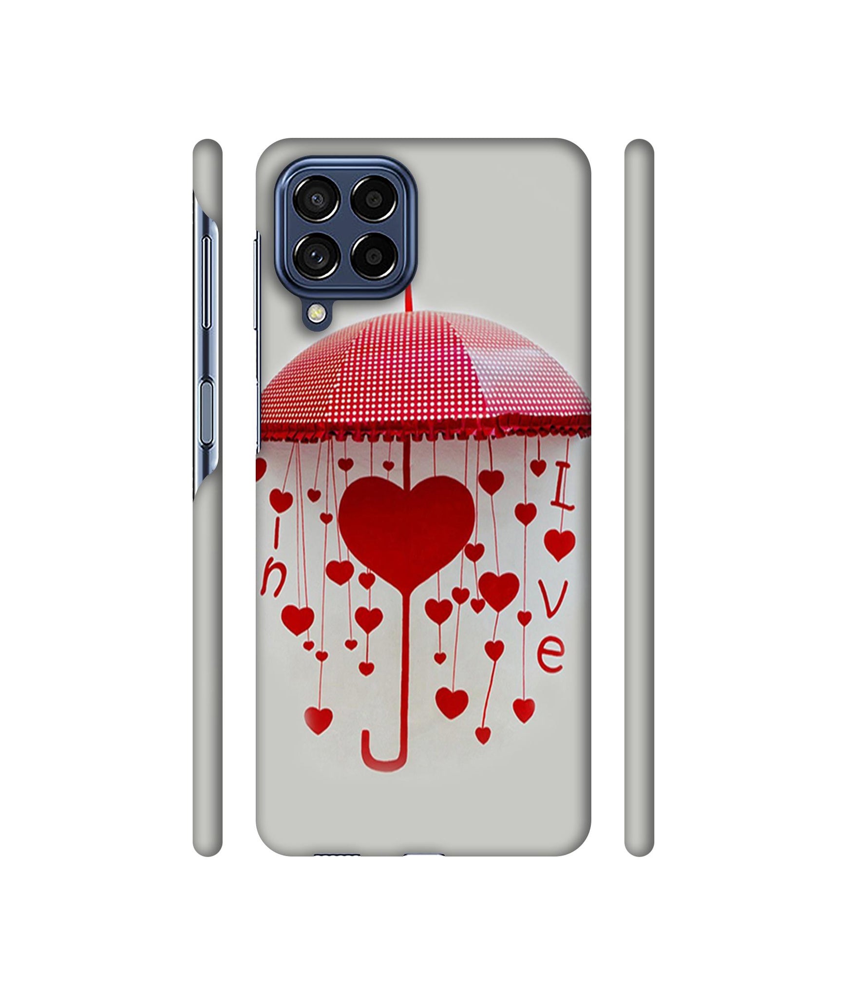 Love Heart Designer Hard Back Cover for Samsung Galaxy M53 5G