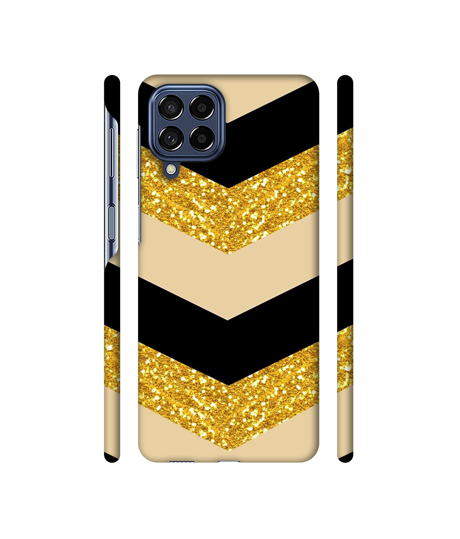 Black & Gold Designer Hard Back Cover for Samsung Galaxy M53 5G