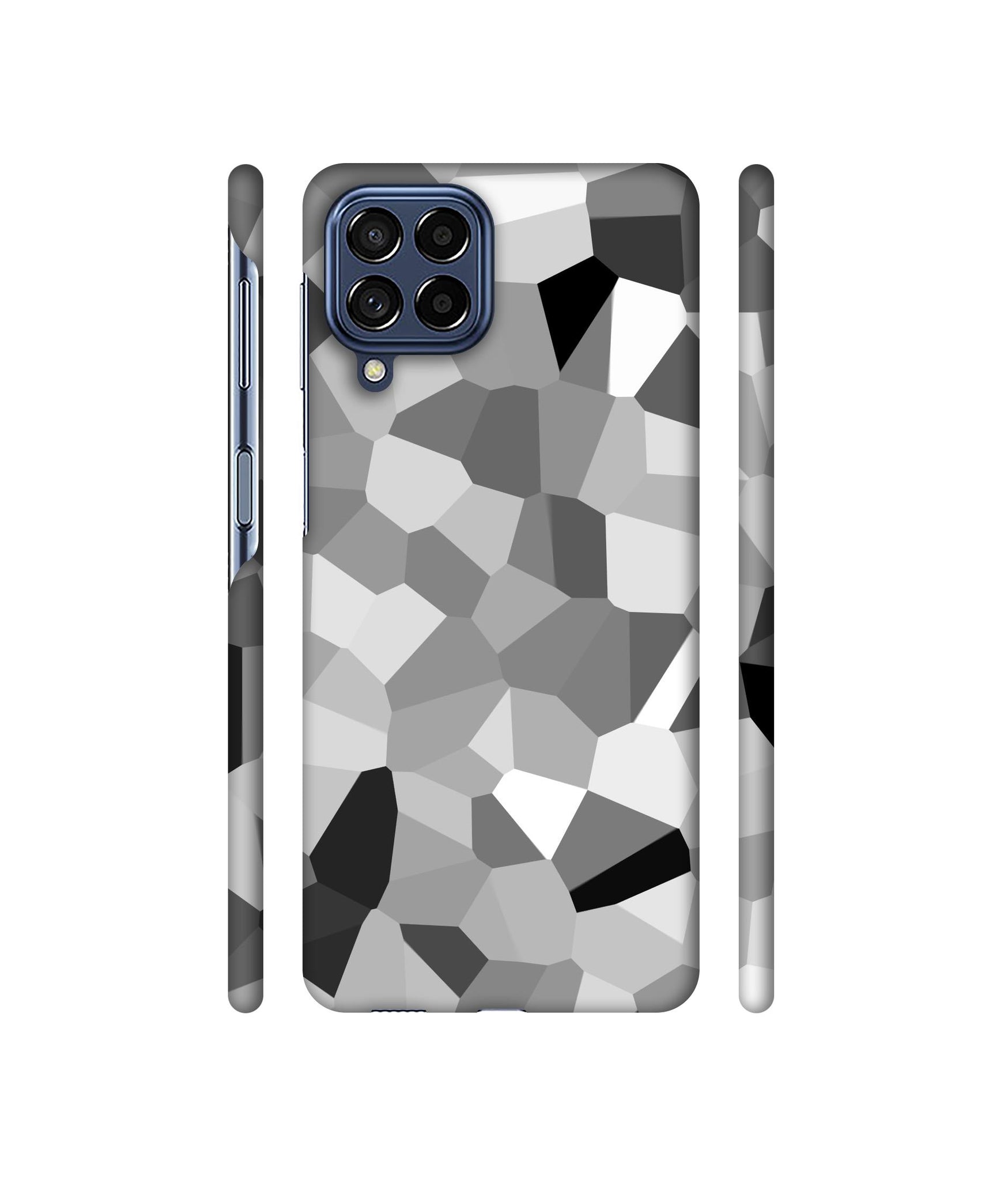 Black & White Mathematical Shape Designer Hard Back Cover for Samsung Galaxy M53 5G