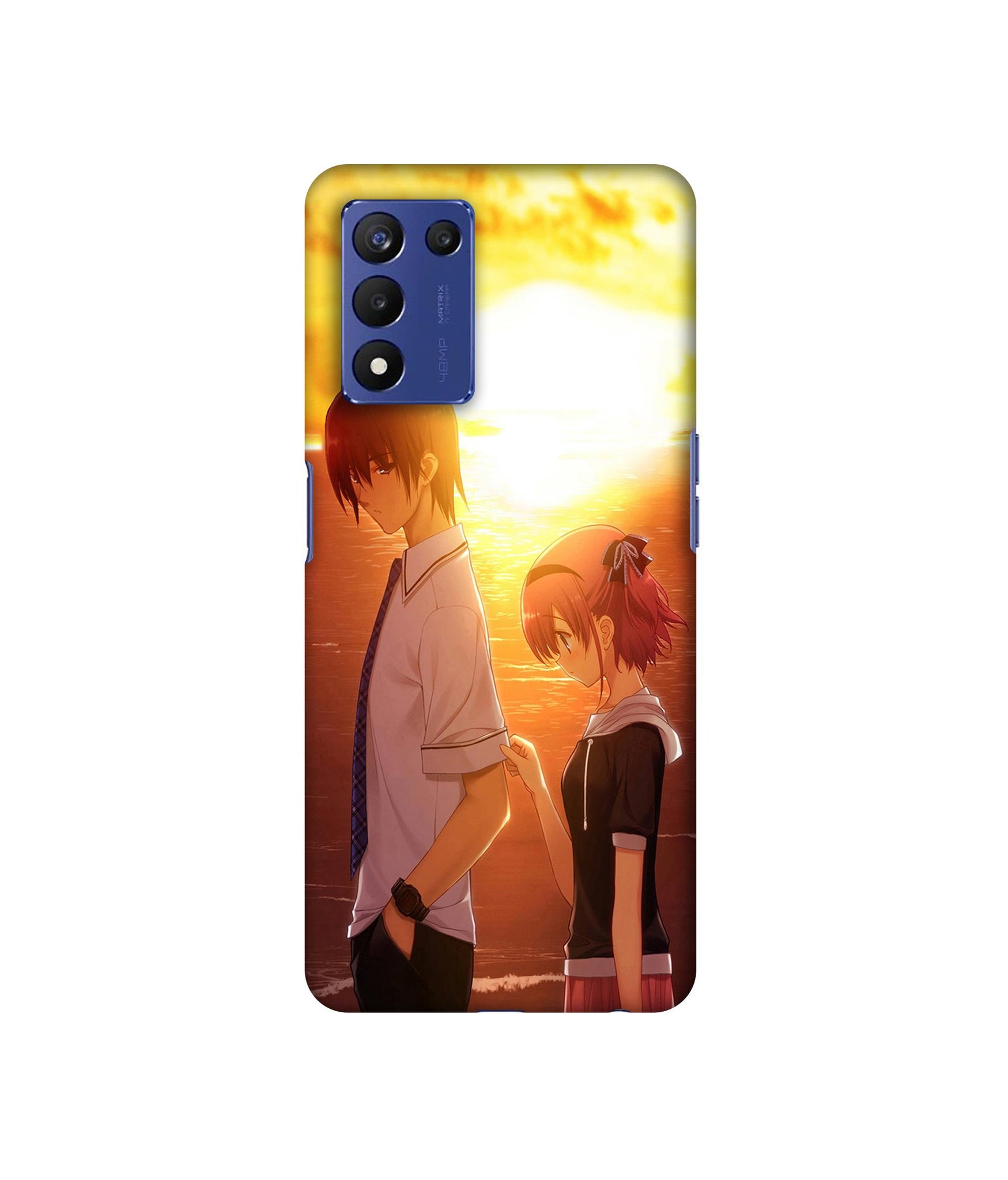 Girl Boy Sunset Sea Designer Hard Back Cover for Realme 9 5G Speed Edition