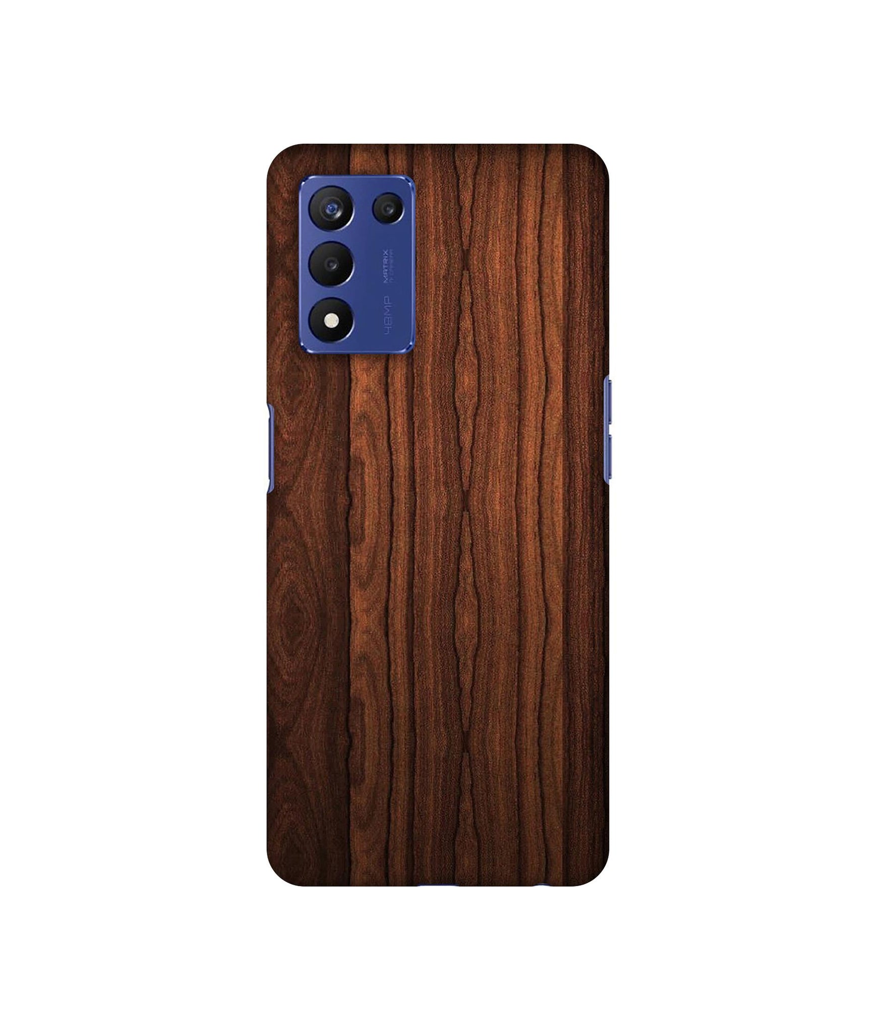 Brown Wooden Texture Designer Hard Back Cover for Realme 9 5G Speed Edition