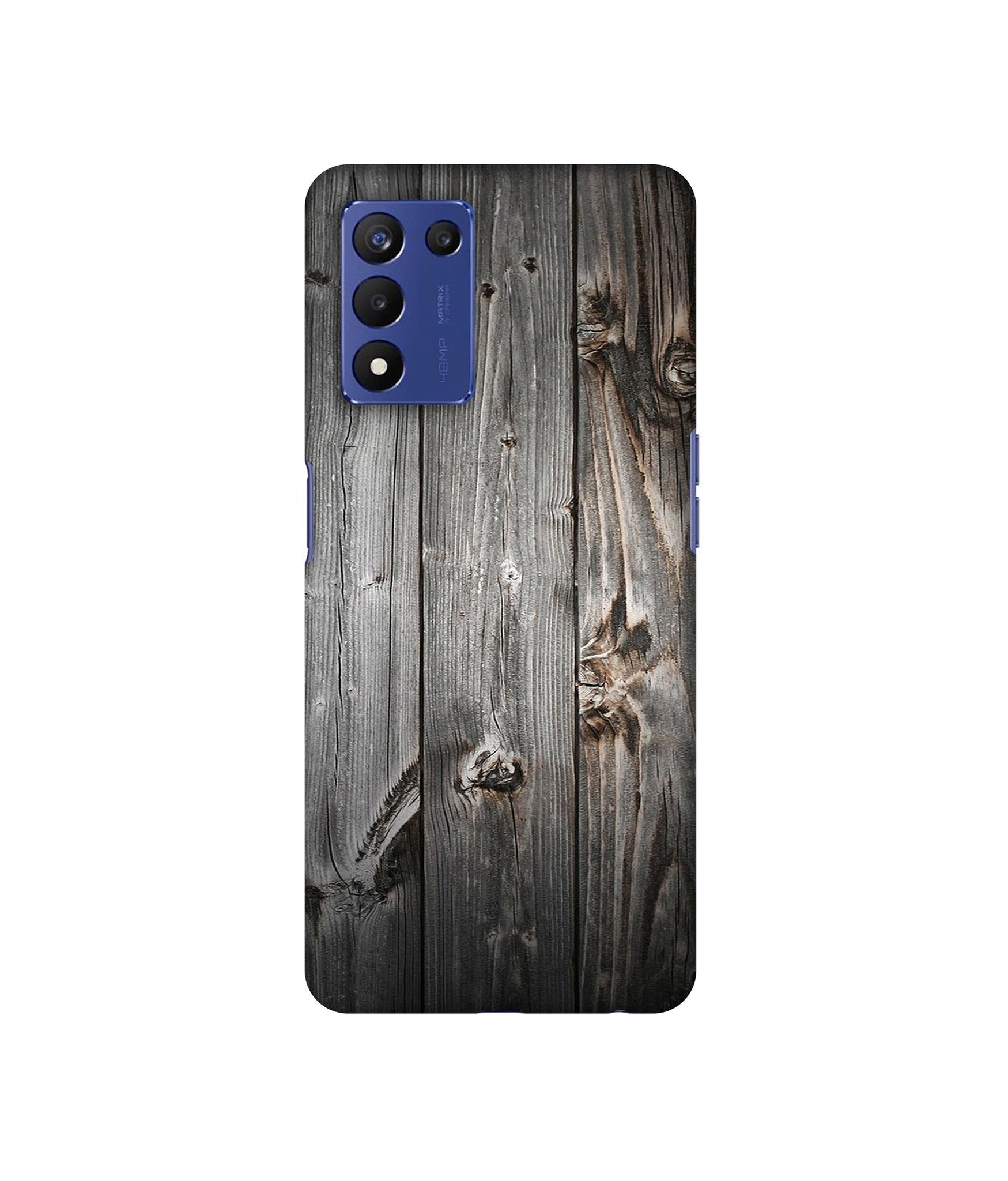 Grey Wooden Texture Designer Hard Back Cover for Realme 9 5G Speed Edition