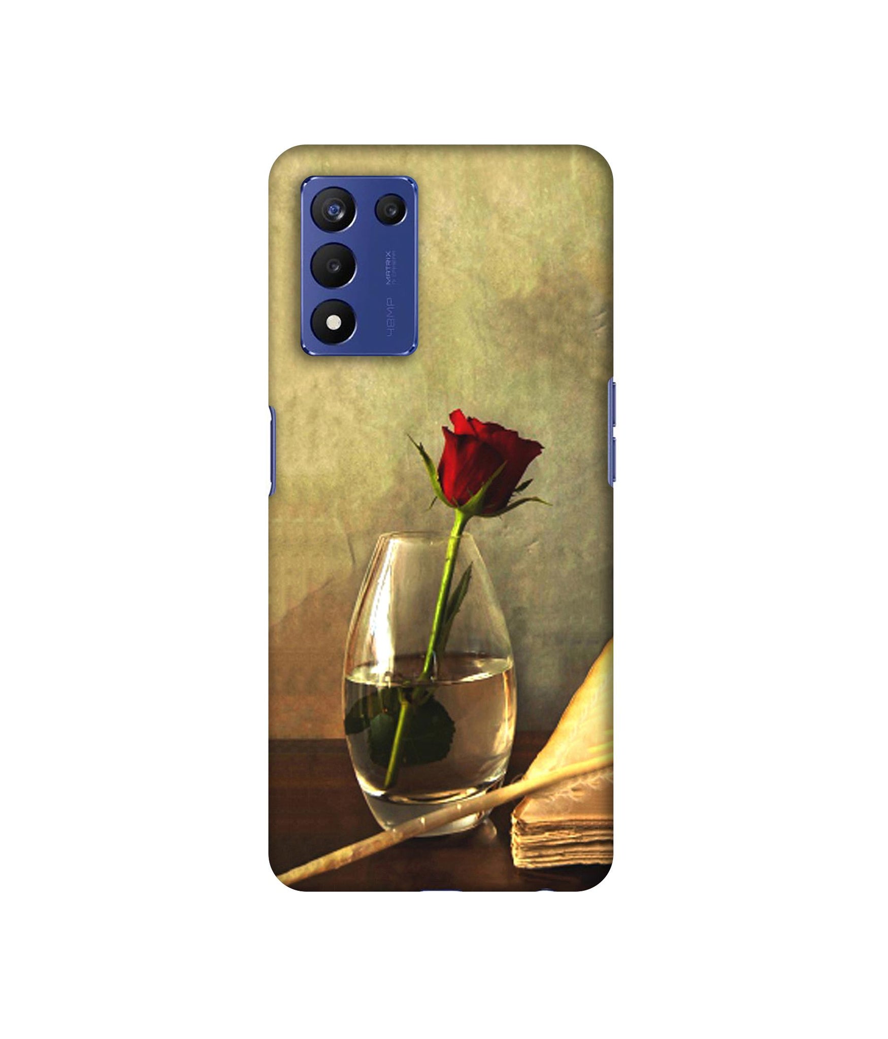 Red Rose in Glass Designer Hard Back Cover for Realme 9 5G Speed Edition