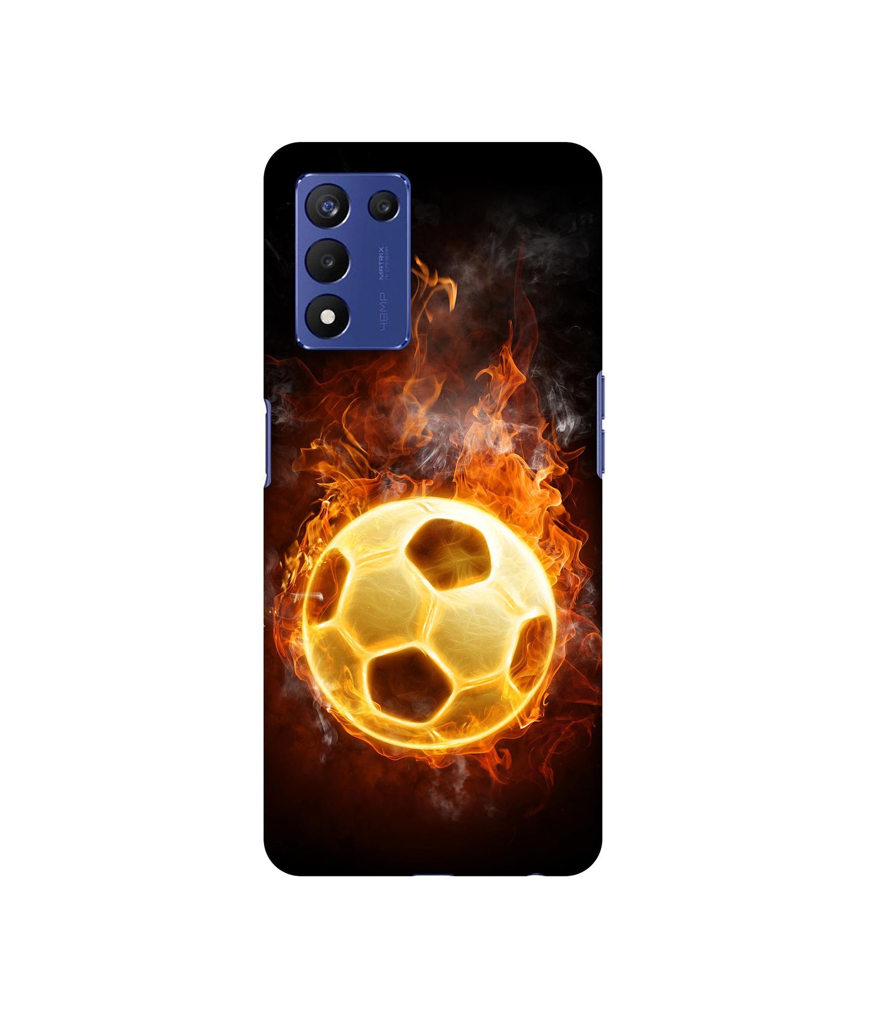Football & Fire Designer Hard Back Cover for Realme 9 5G Speed Edition