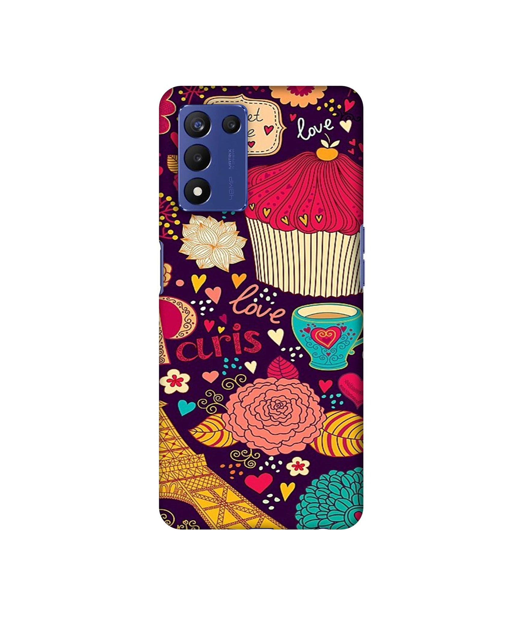 Paris Flower Love Designer Hard Back Cover for Realme 9 5G Speed Edition