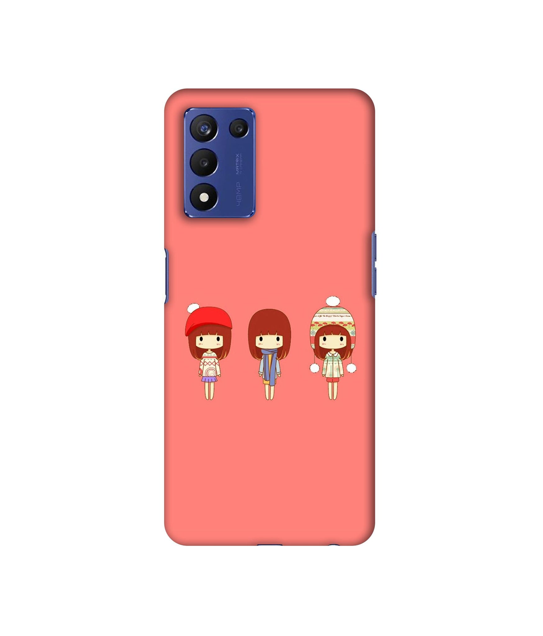 Cute Girls Designer Hard Back Cover for Realme 9 5G Speed Edition