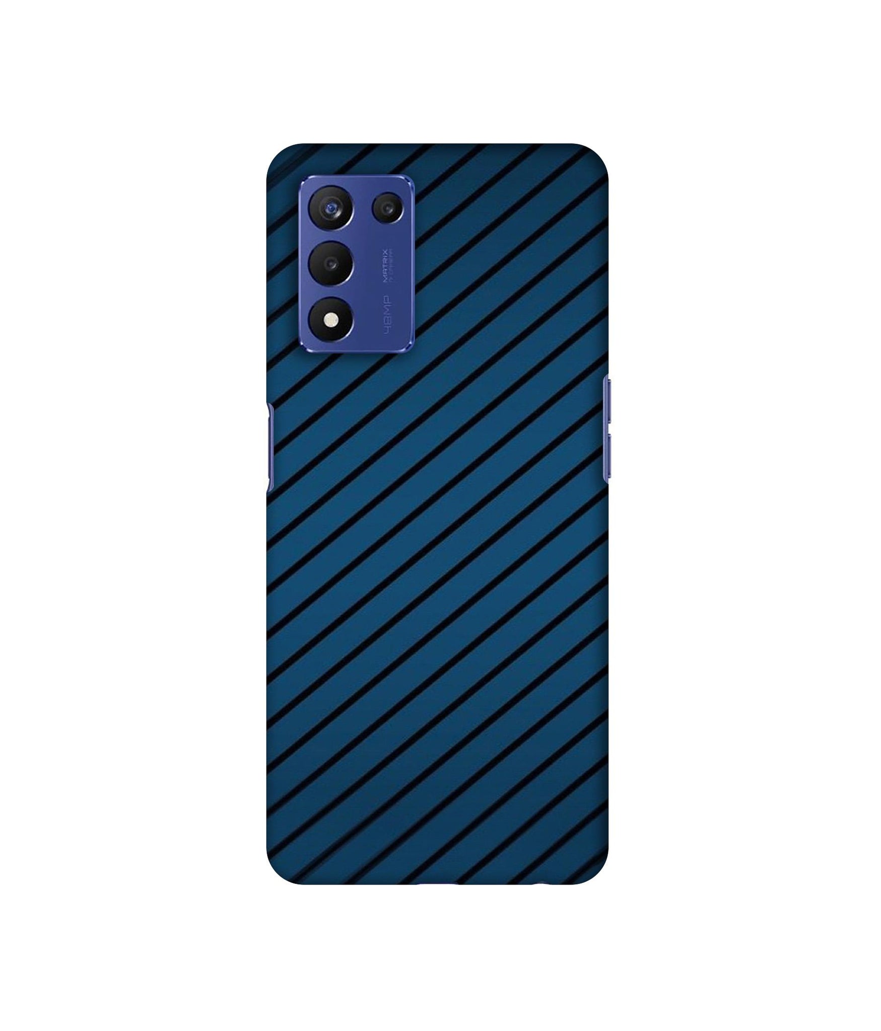 Blue Stripes Designer Hard Back Cover for Realme 9 5G Speed Edition