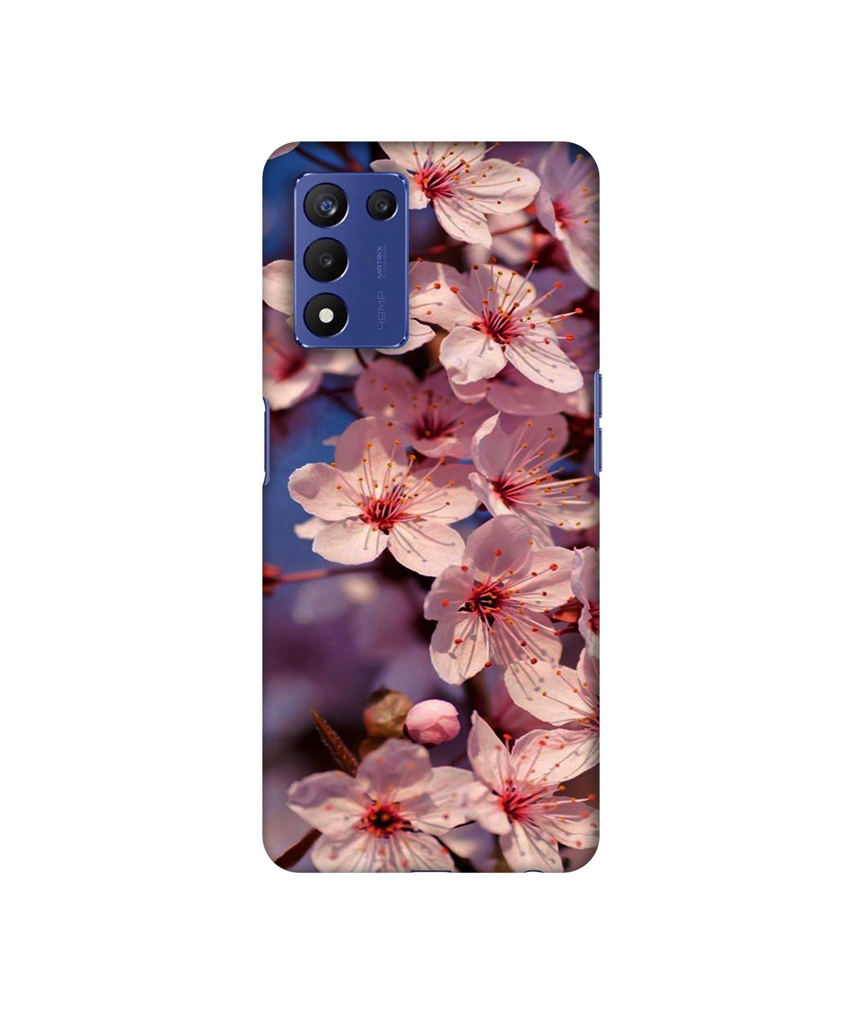 Pink Flowers Pattern Designer Hard Back Cover for Realme 9 5G Speed Edition