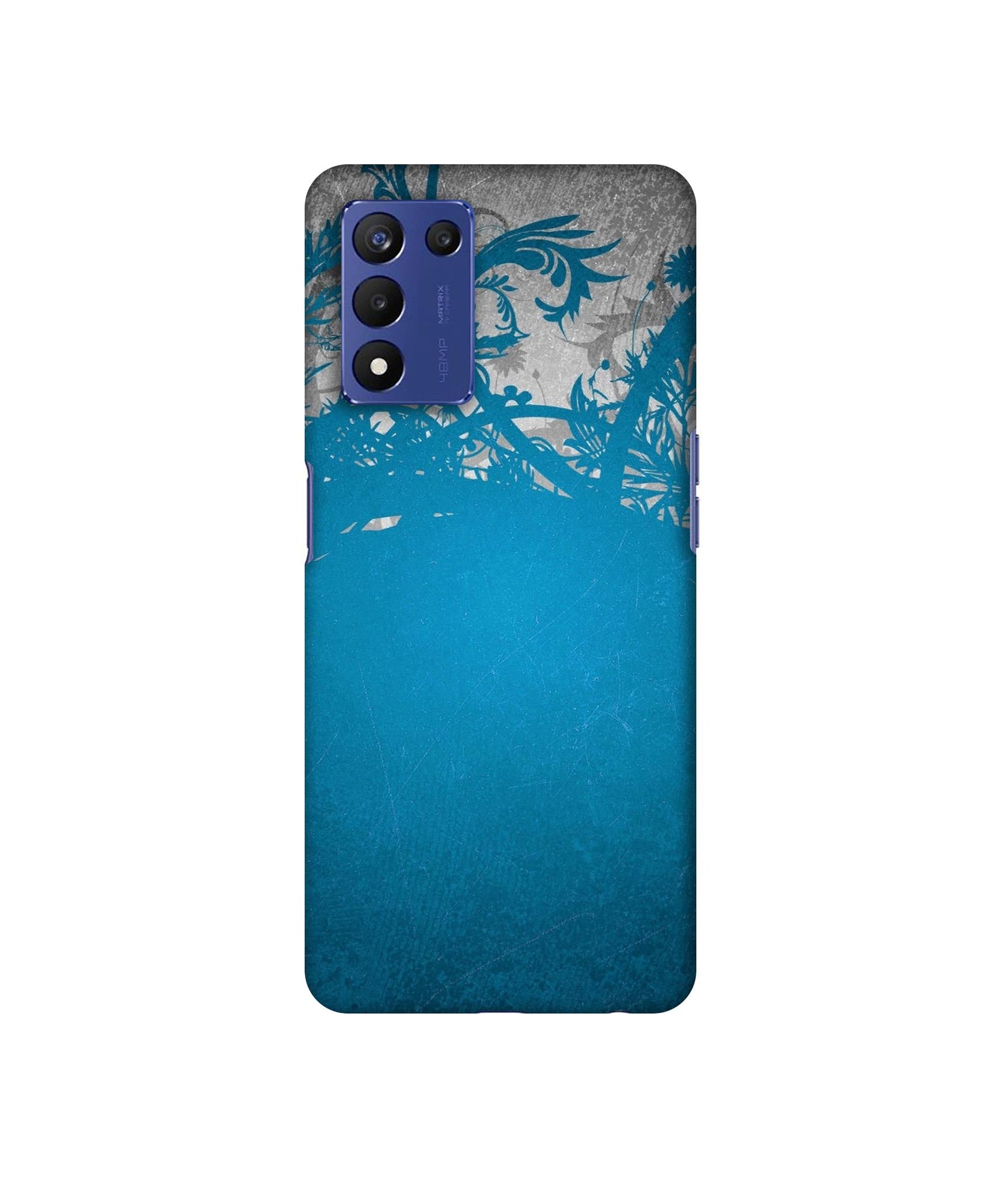 Blue Floral Pattern Designer Hard Back Cover for Realme 9 5G Speed Edition