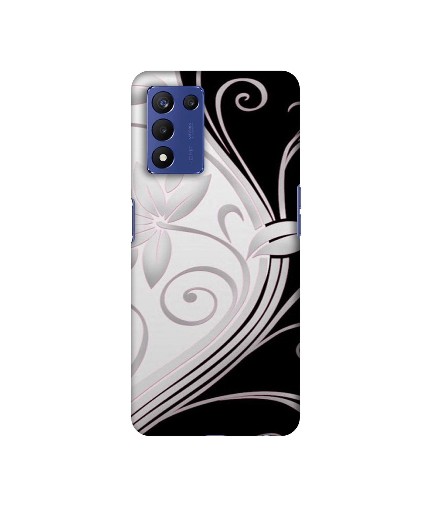 Black And White Flower Designer Hard Back Cover for Realme 9 5G Speed Edition