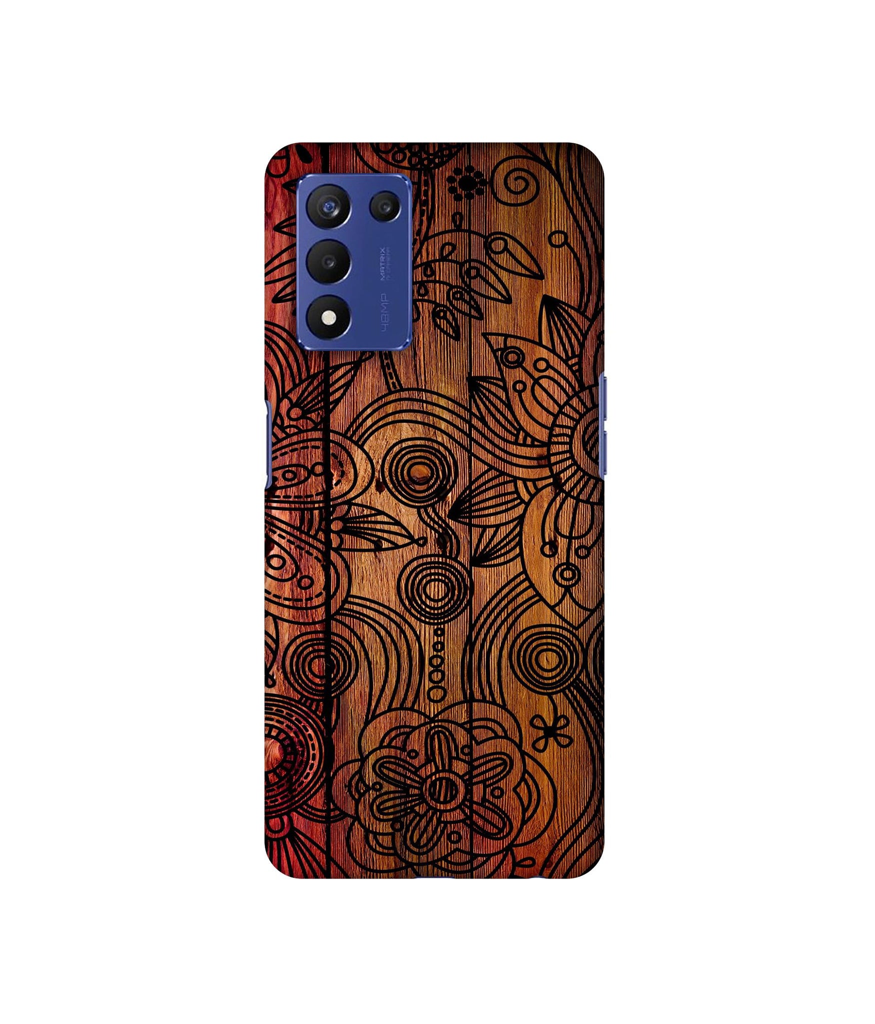 Dark Wooden Background Designer Hard Back Cover for Realme 9 5G Speed Edition