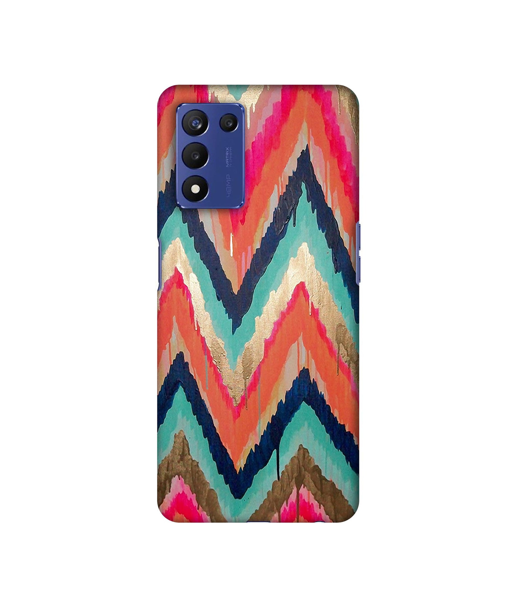 Colorful Zig-Zag Lines Art Designer Hard Back Cover for Realme 9 5G Speed Edition