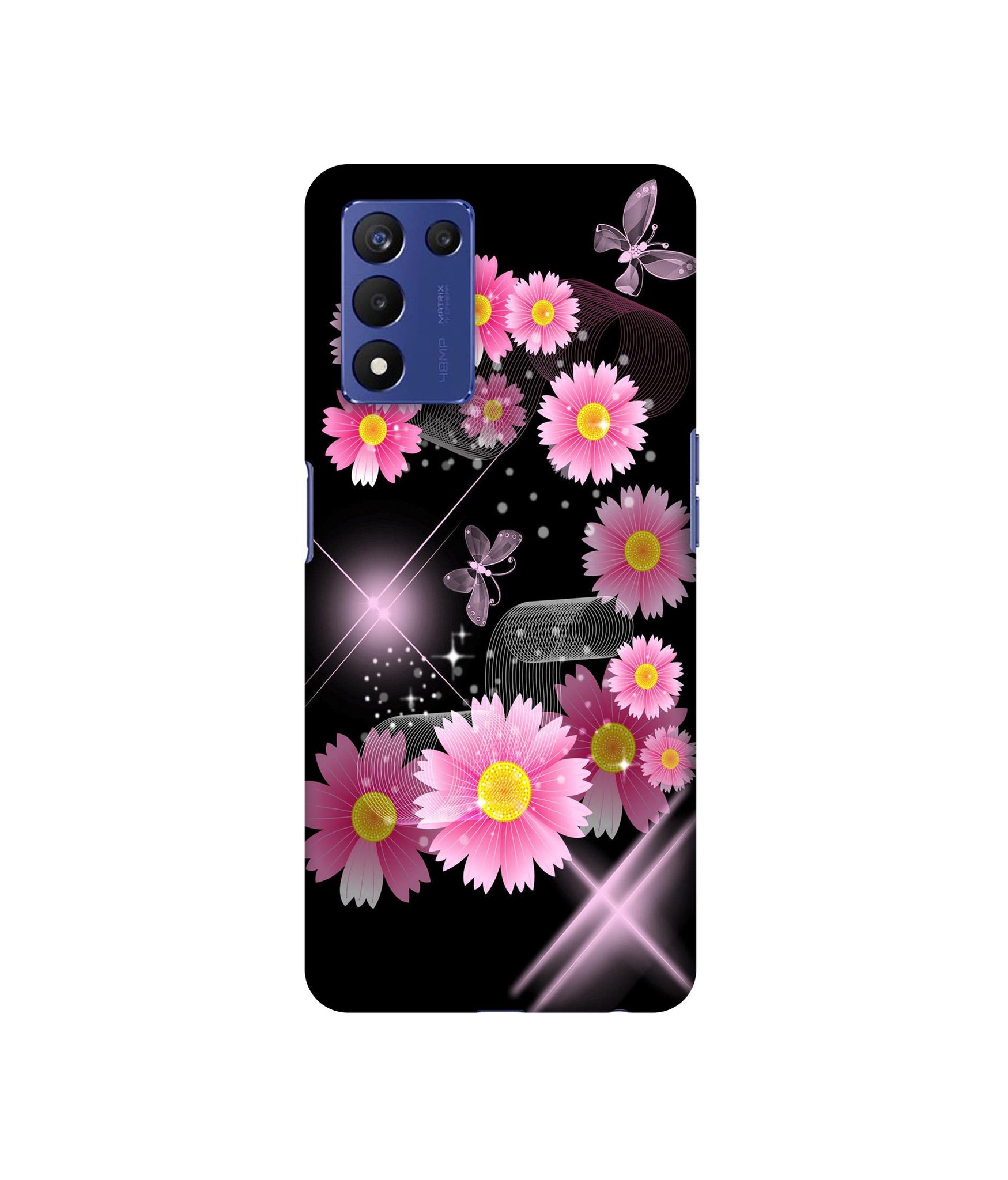 Pink Flower Designer Hard Back Cover for Realme 9 5G Speed Edition
