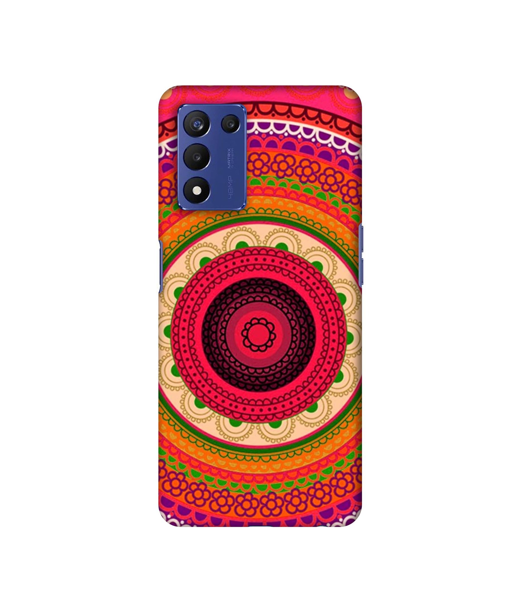 Round Rangoli Designer Hard Back Cover for Realme 9 5G Speed Edition