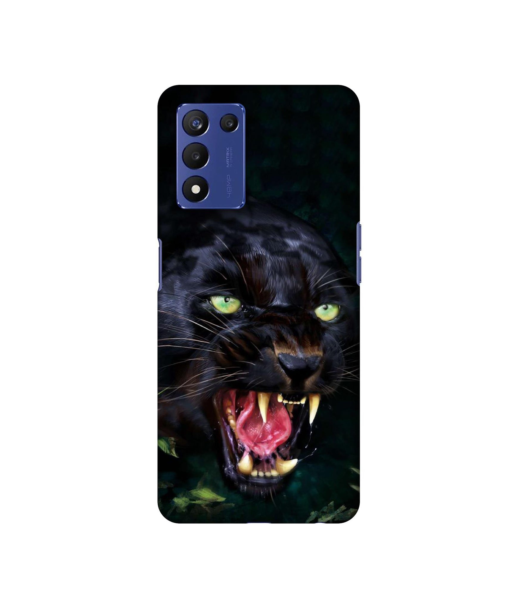 Angry Black Tiger Face Designer Hard Back Cover for Realme 9 5G Speed Edition