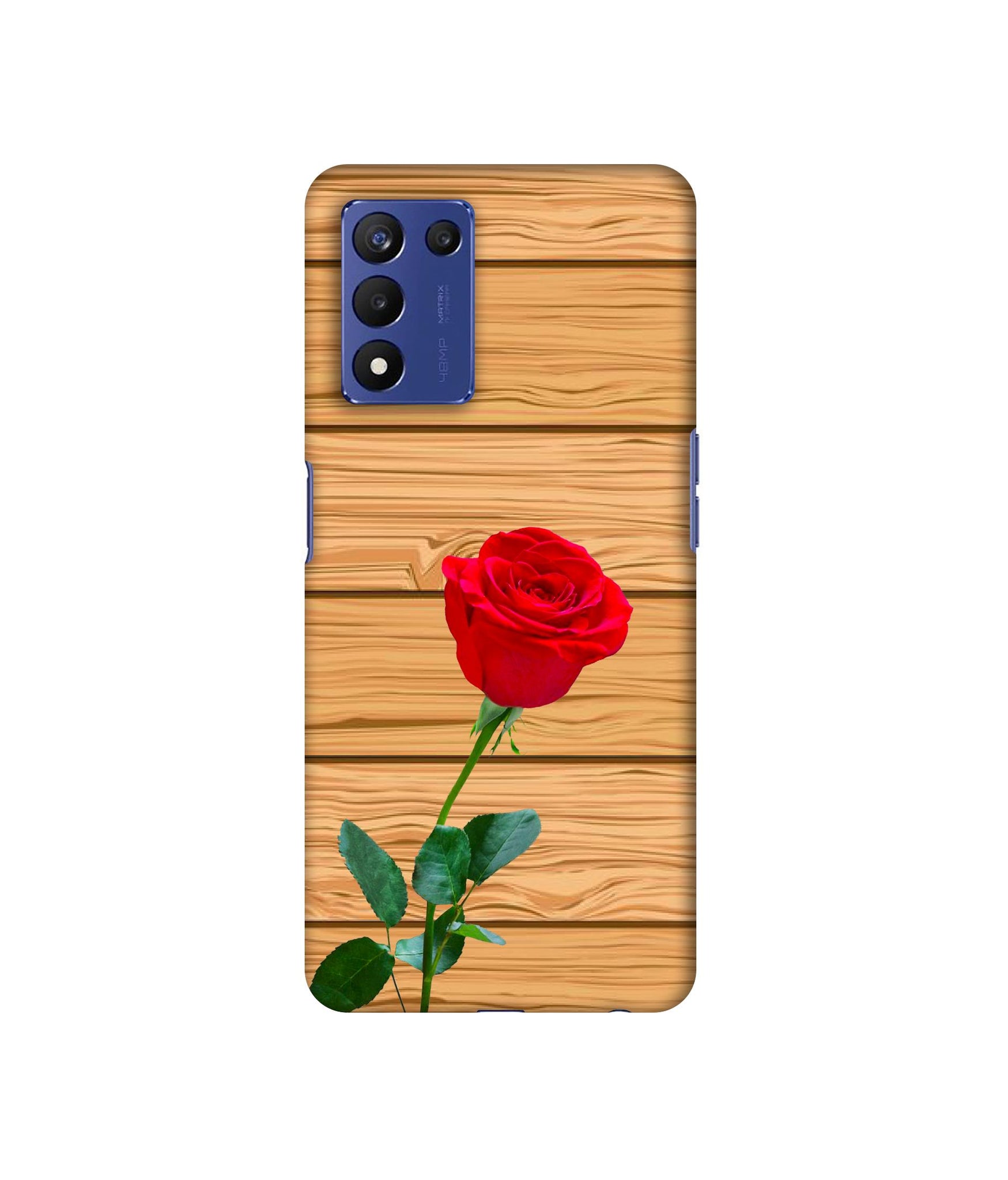 Rose With Wooden Texture Designer Hard Back Cover for Realme 9 5G Speed Edition