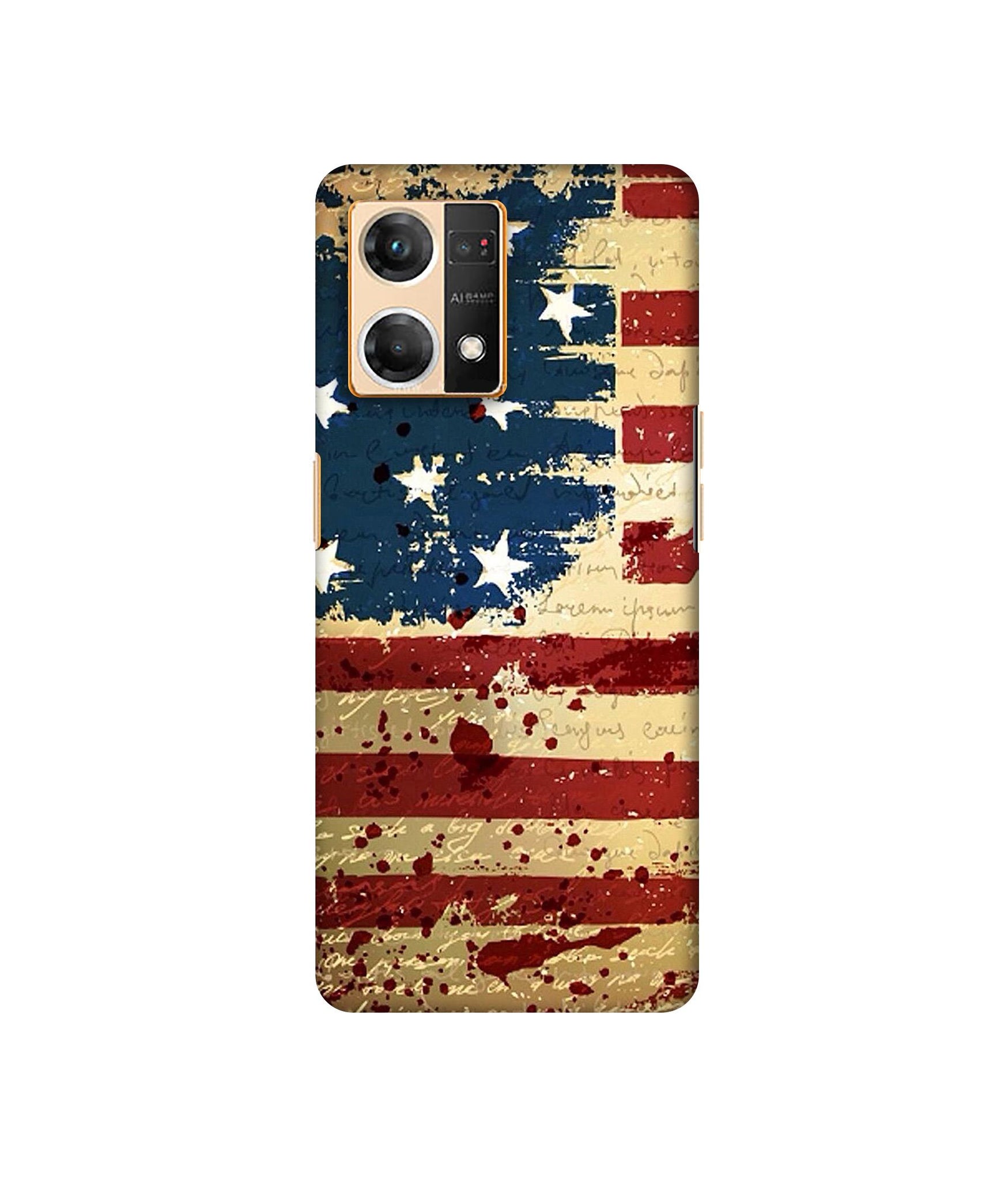 Colorful USA Flag Designer Hard Back Cover for Oppo F21 Pro 4G