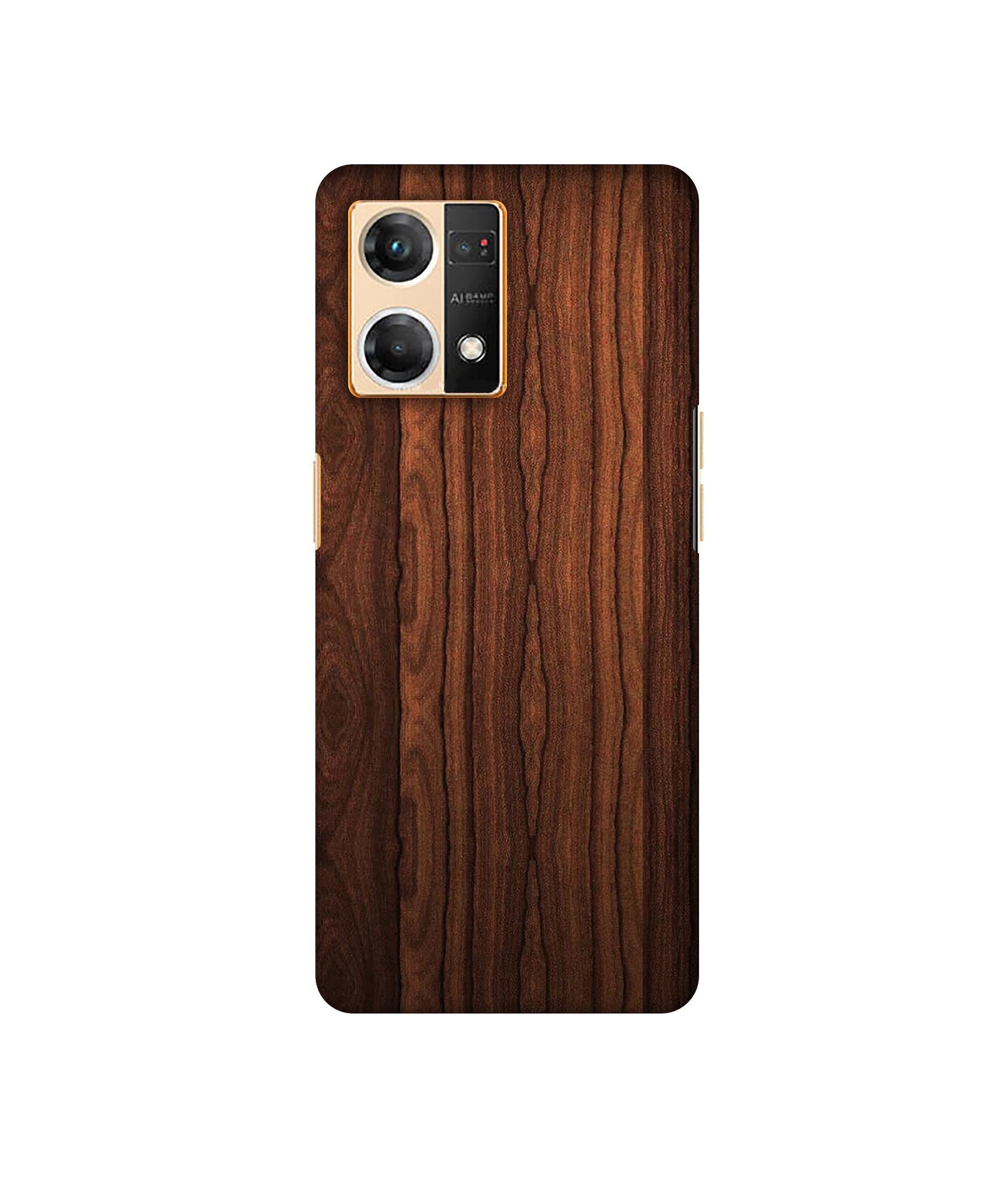 Brown Wooden Texture Designer Hard Back Cover for Oppo F21 Pro 4G