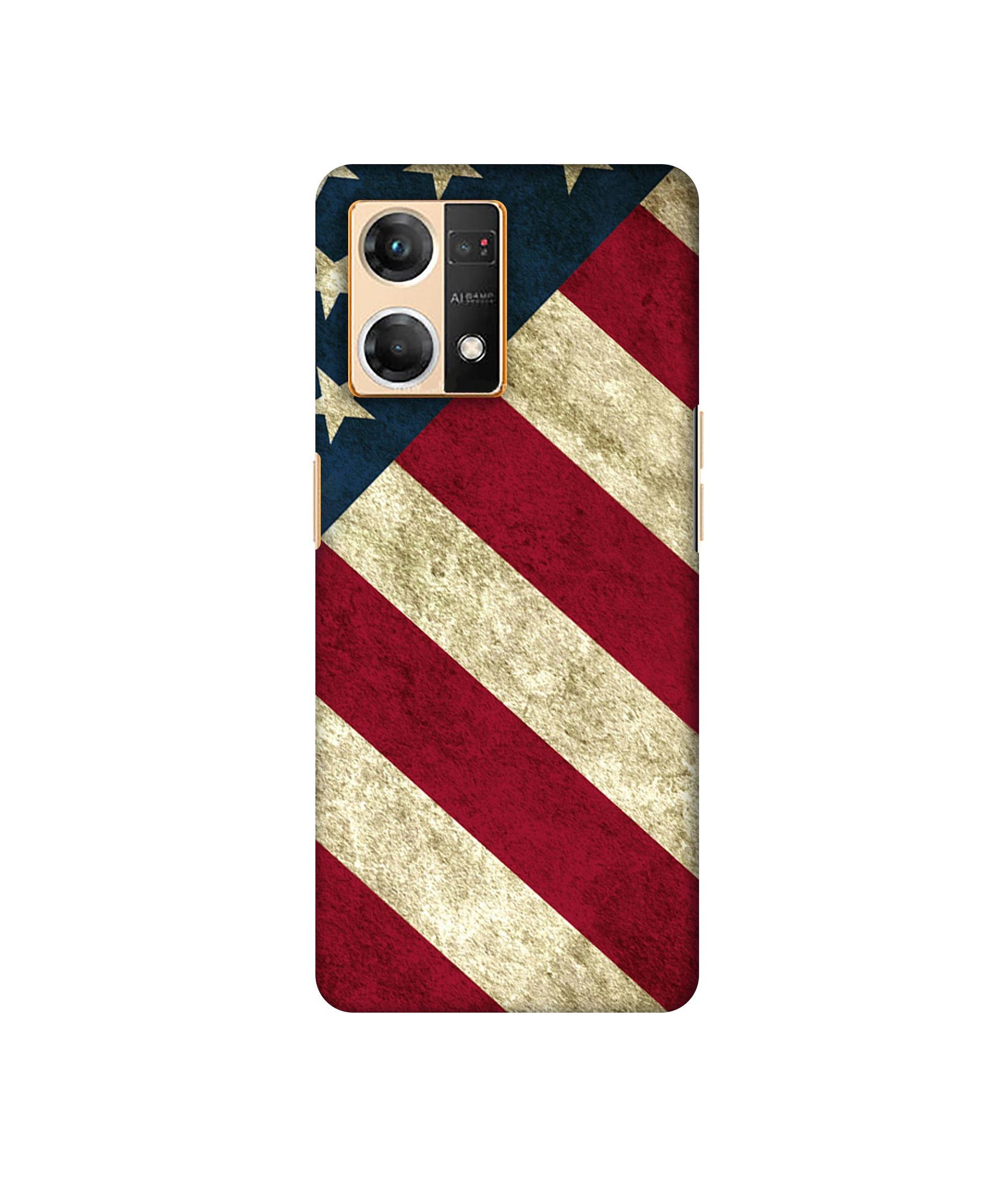 USA Flag Designer Hard Back Cover for Oppo F21 Pro 4G