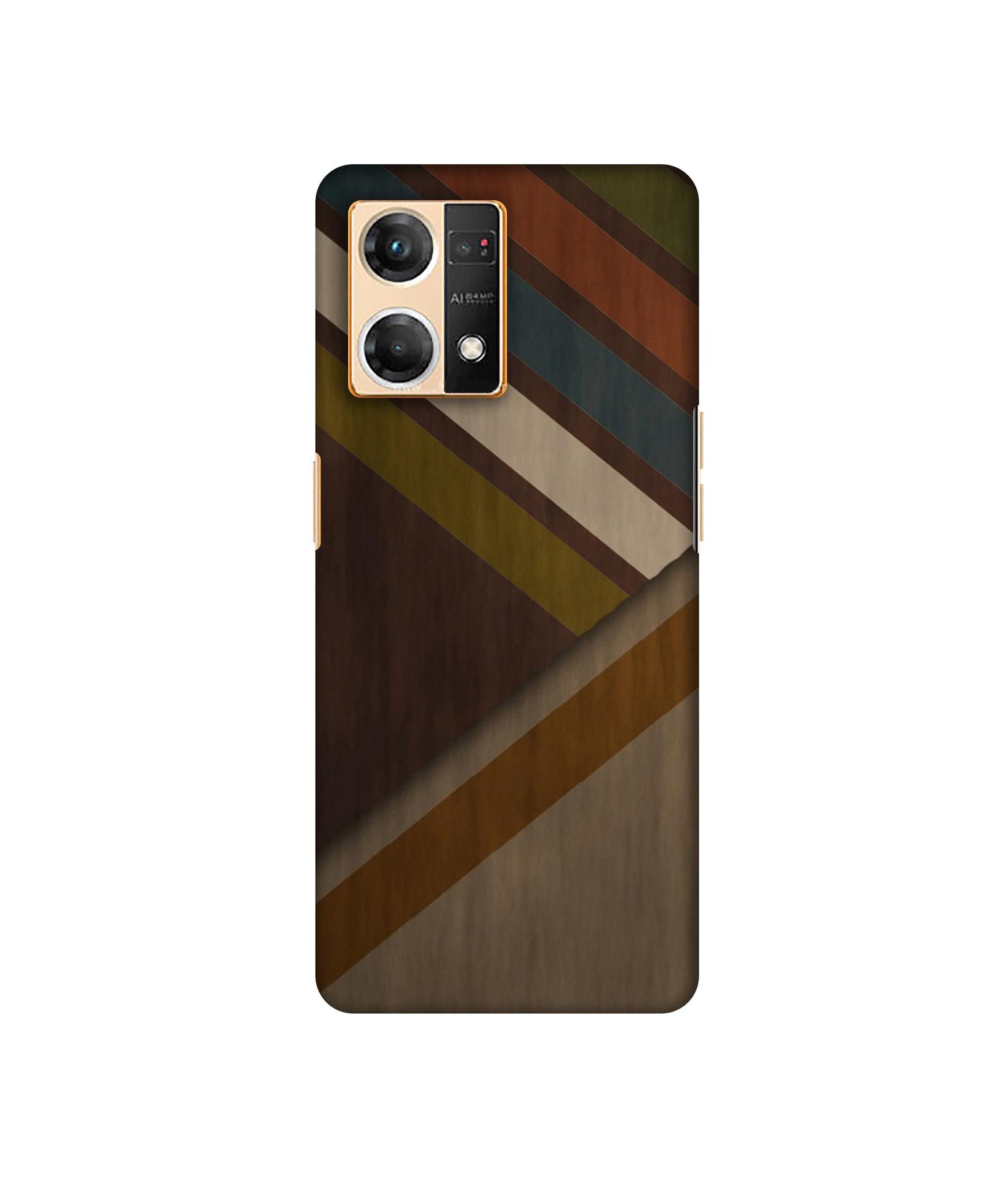 Colorful Wooden Pattern Designer Hard Back Cover for Oppo F21 Pro 4G