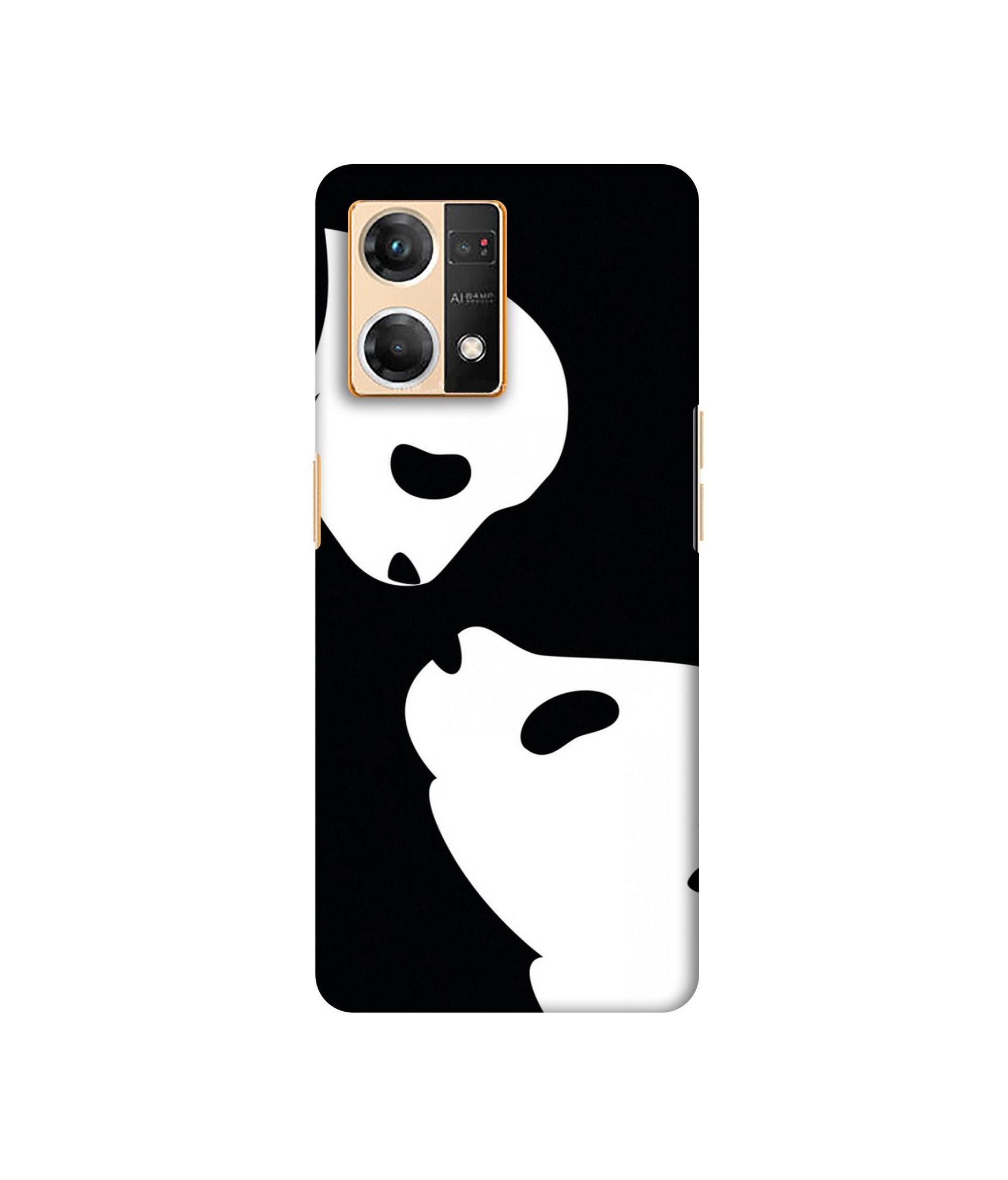 Panda Drawing Designer Hard Back Cover for Oppo F21 Pro 4G