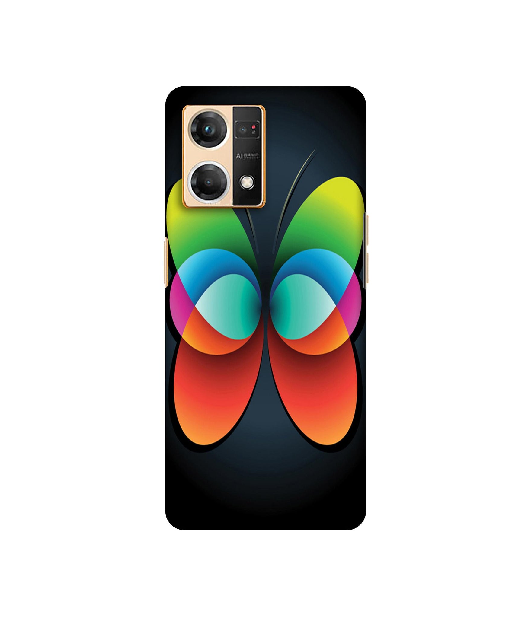 Colourfull Butterfly Designer Hard Back Cover for Oppo F21 Pro 4G