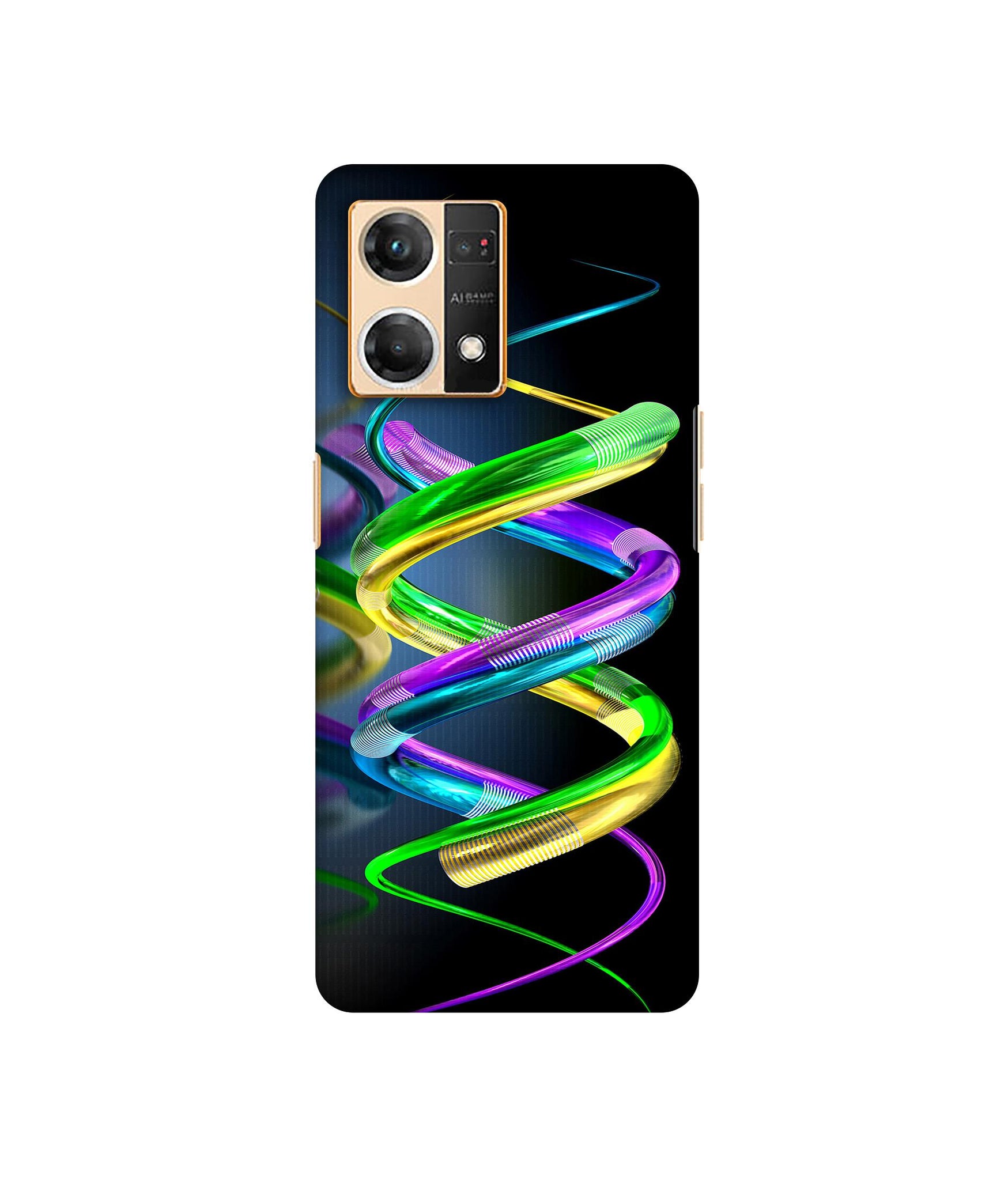 3D Spiral Designer Hard Back Cover for Oppo F21 Pro 4G