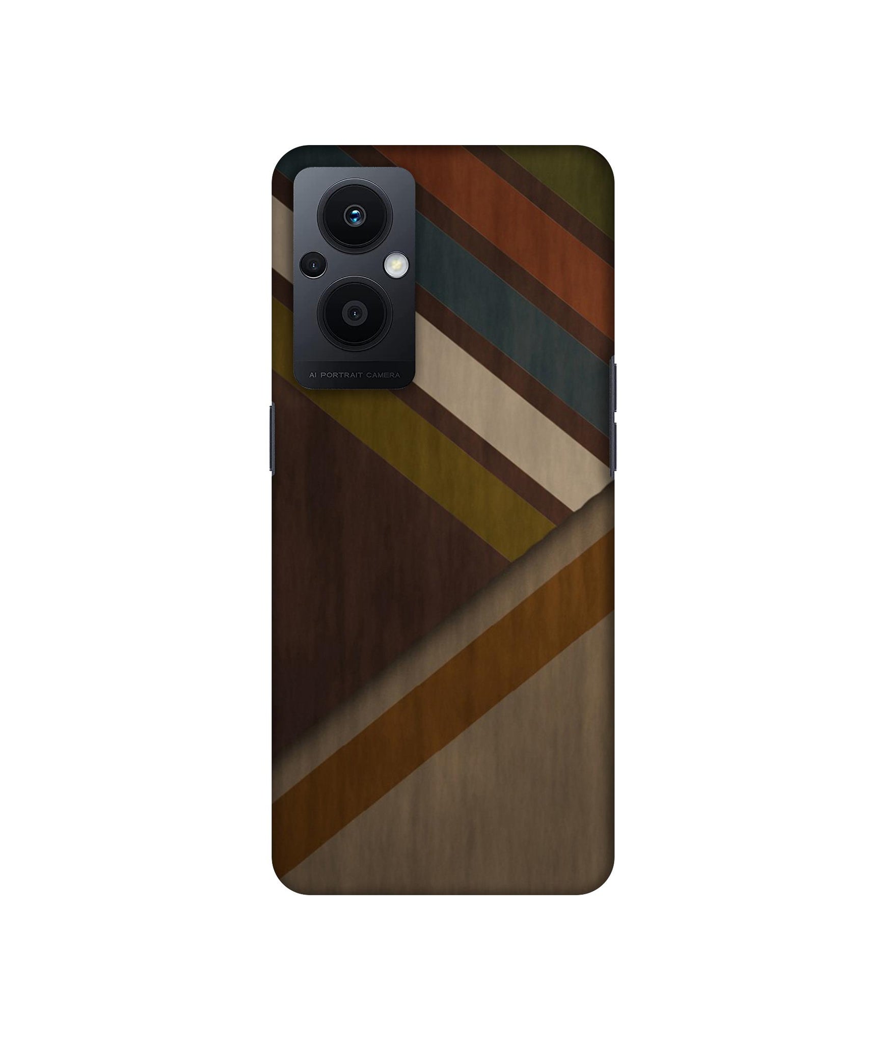 Colorful Wooden Pattern Designer Hard Back Cover for Oppo F21 Pro 5G