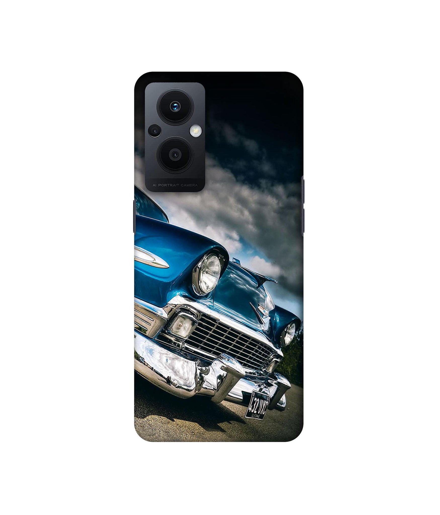 Vintage Car Pattern Designer Hard Back Cover for Oppo F21 Pro 5G