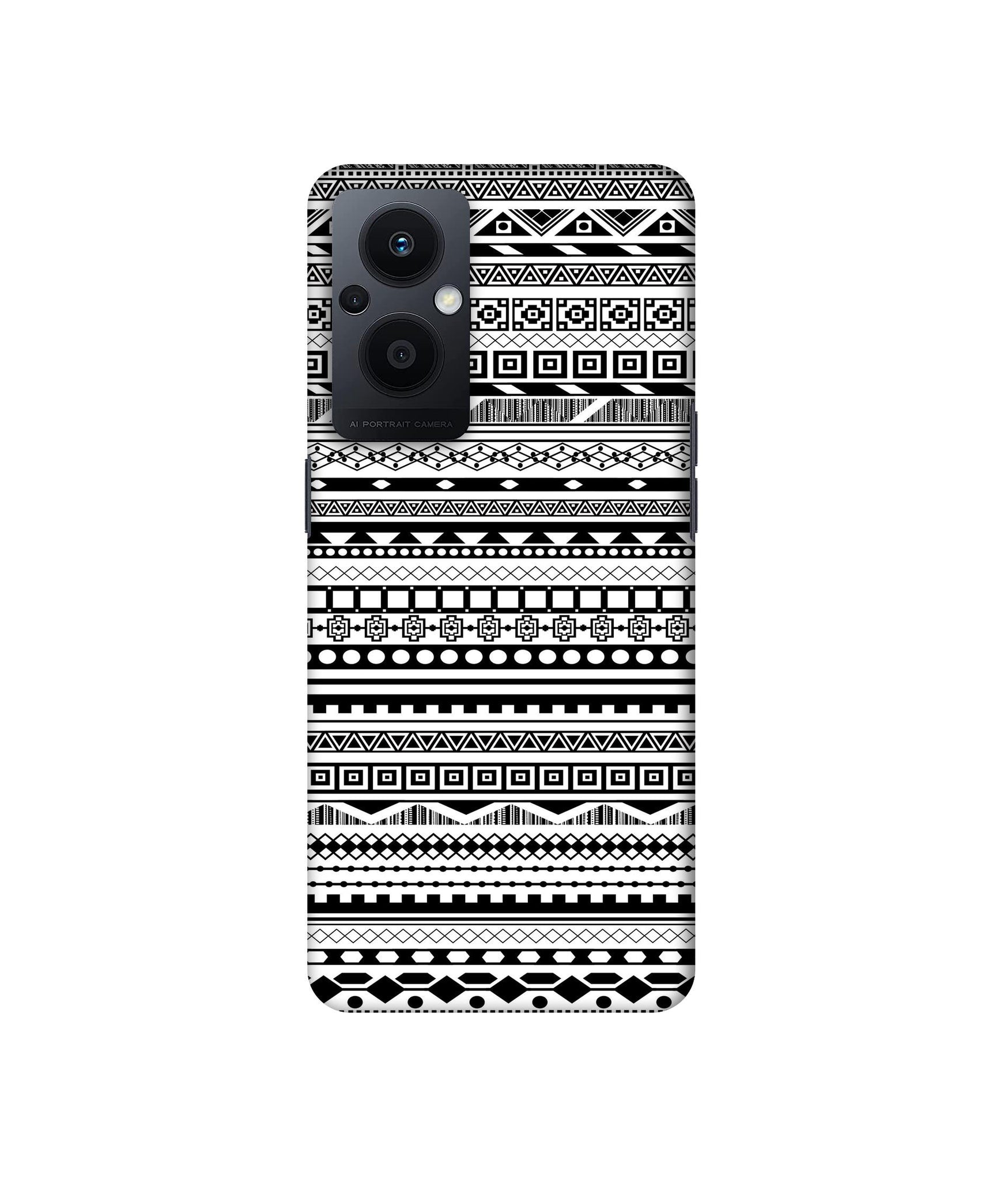 Black & White Patterns Designer Hard Back Cover for Oppo F21 Pro 5G