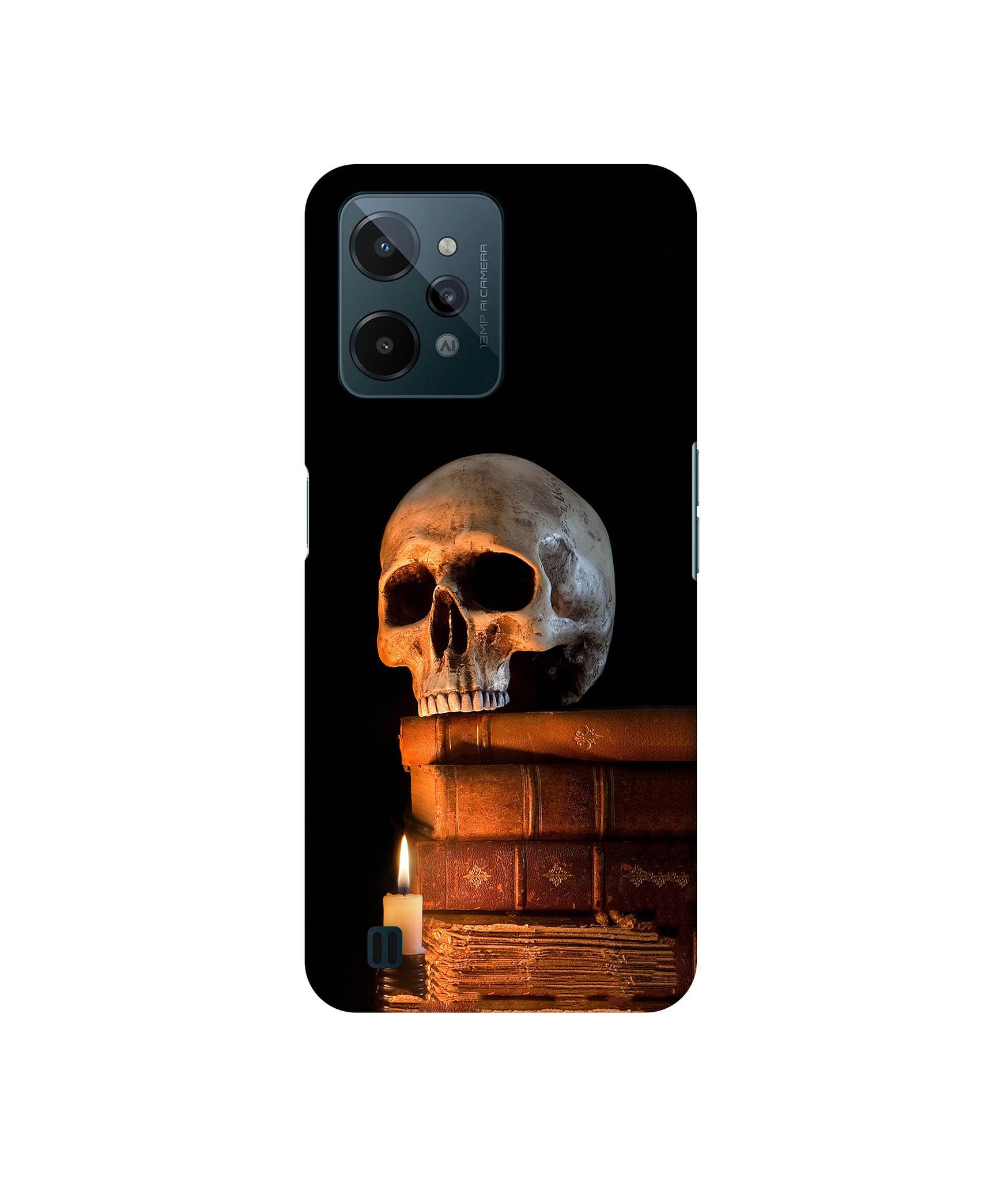 Skull Magic Candles Books Designer Hard Back Cover for Realme C31 4G