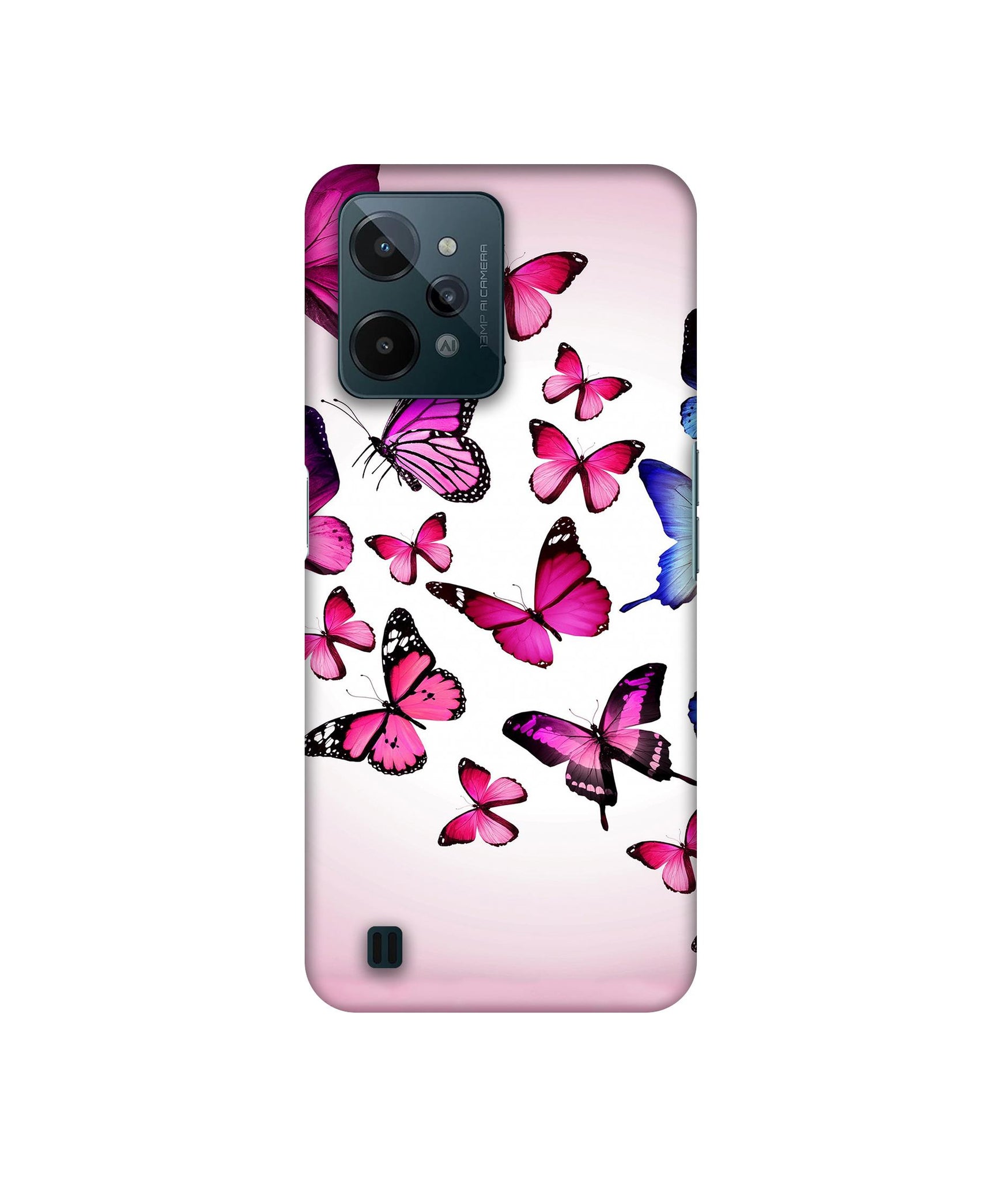 Flying Colorful Butterfly Designer Hard Back Cover for Realme C31 4G