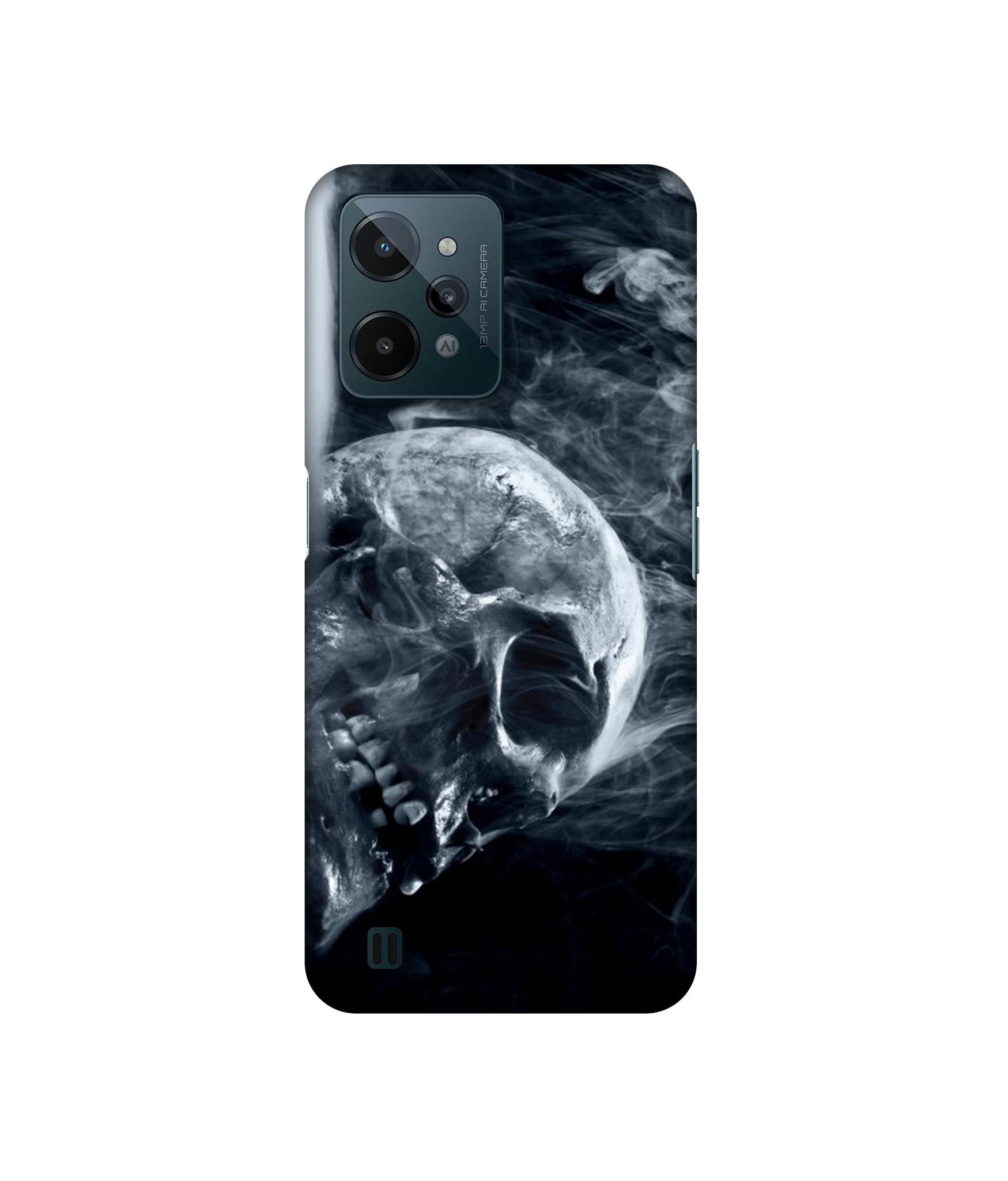 Skull Smoke Blue Scary Death Designer Hard Back Cover for Realme C31 4G