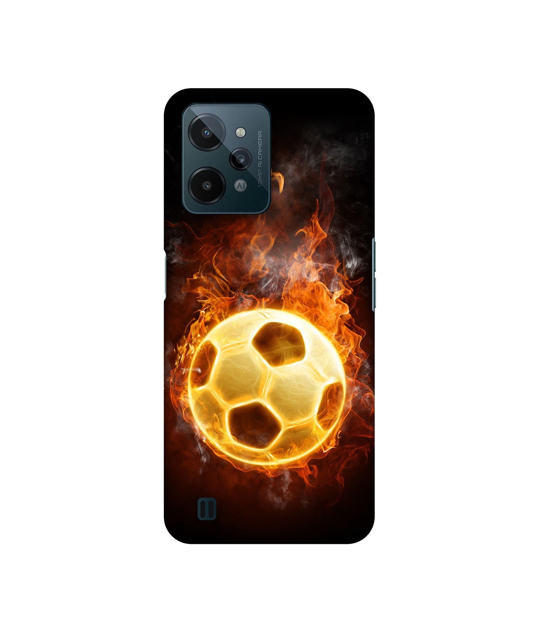 Football & Fire Designer Hard Back Cover for Realme C31 4G