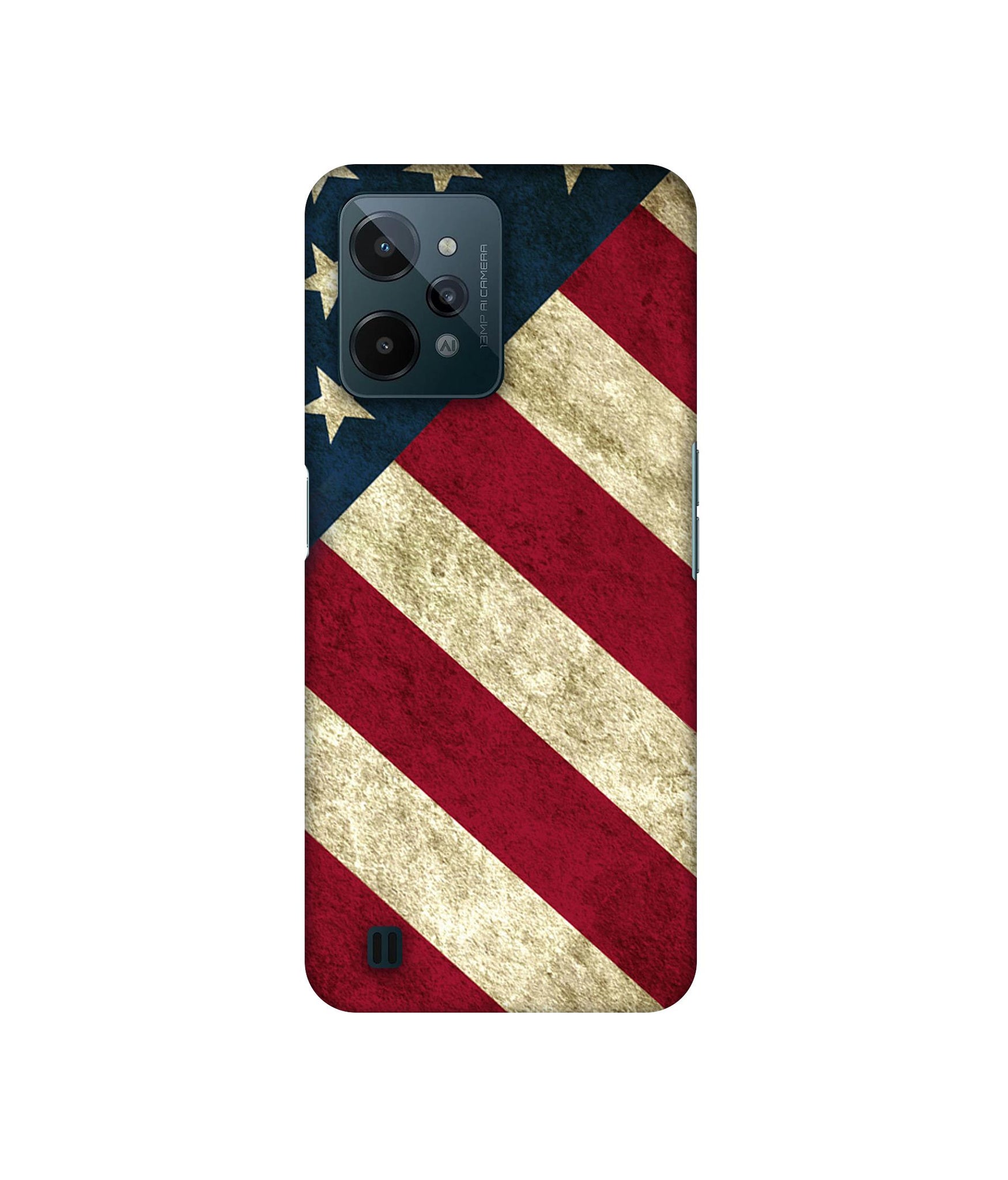 USA Flag Designer Hard Back Cover for Realme C31 4G