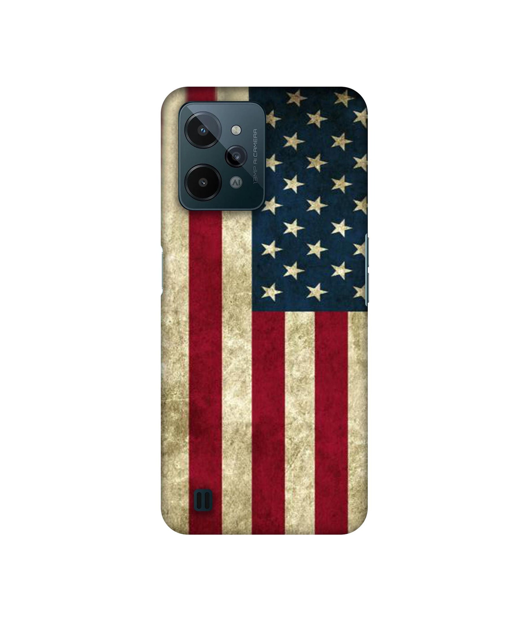 Vingate USA Flag Designer Hard Back Cover for Realme C31 4G