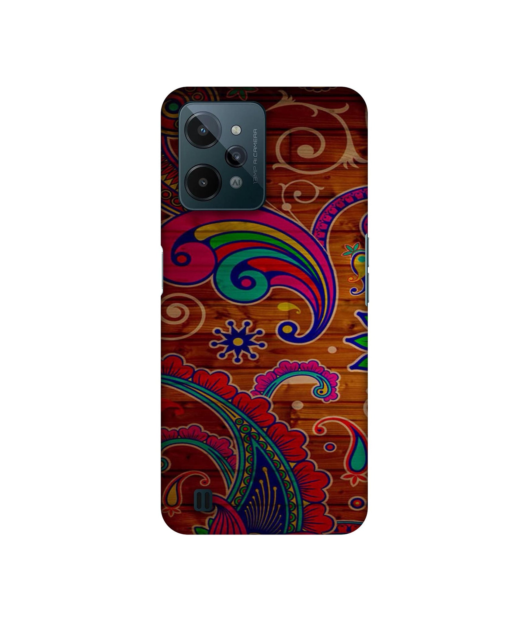 Wooden Pattern Print Designer Hard Back Cover for Realme C31 4G