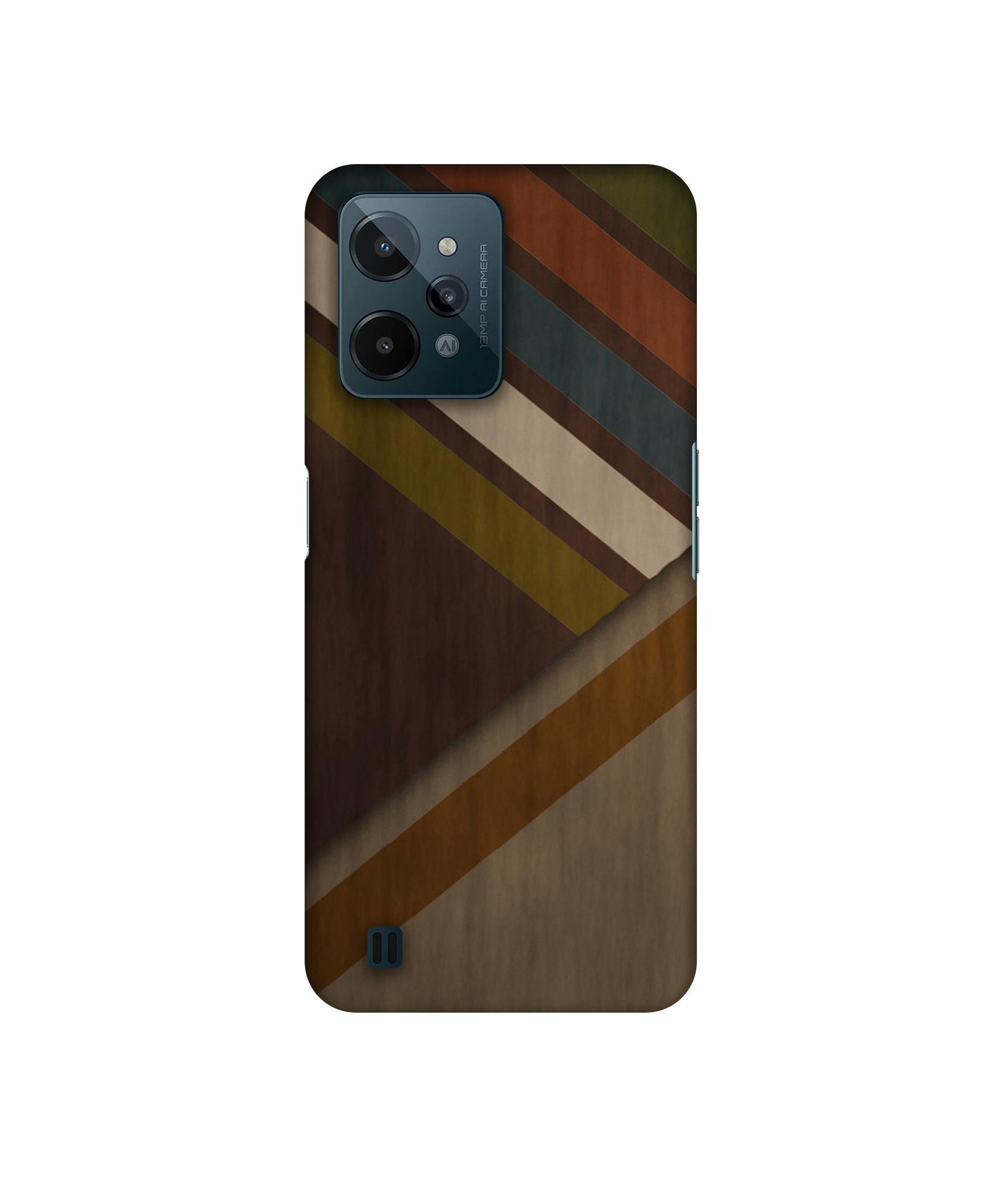 Colorful Wooden Pattern Designer Hard Back Cover for Realme C31 4G