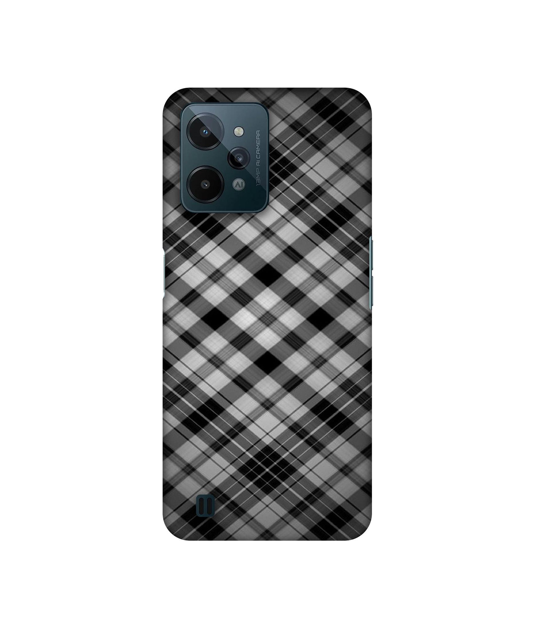 Black Stripes Pattern Designer Hard Back Cover for Realme C31 4G