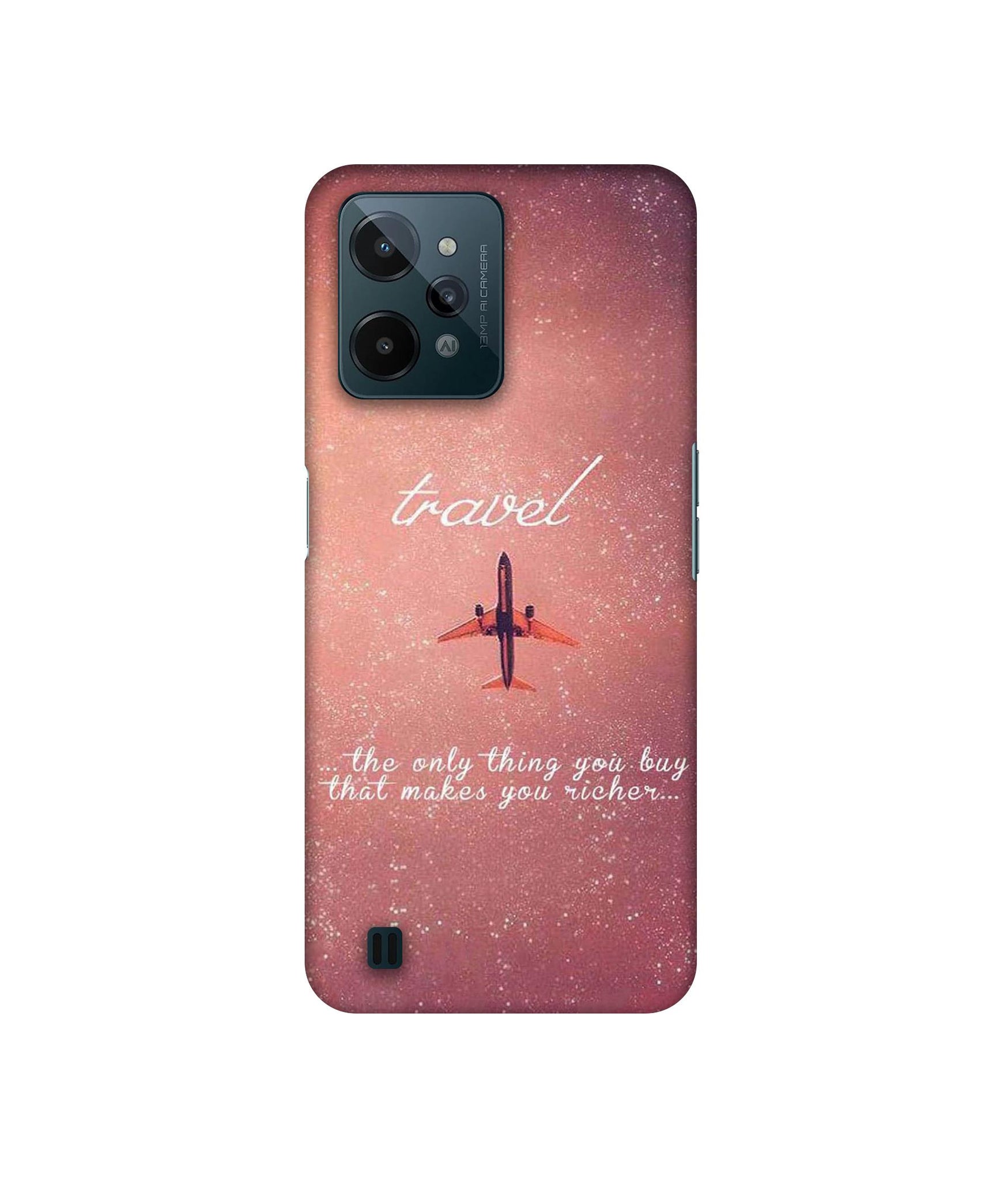 Travel with Plane Designer Hard Back Cover for Realme C31 4G